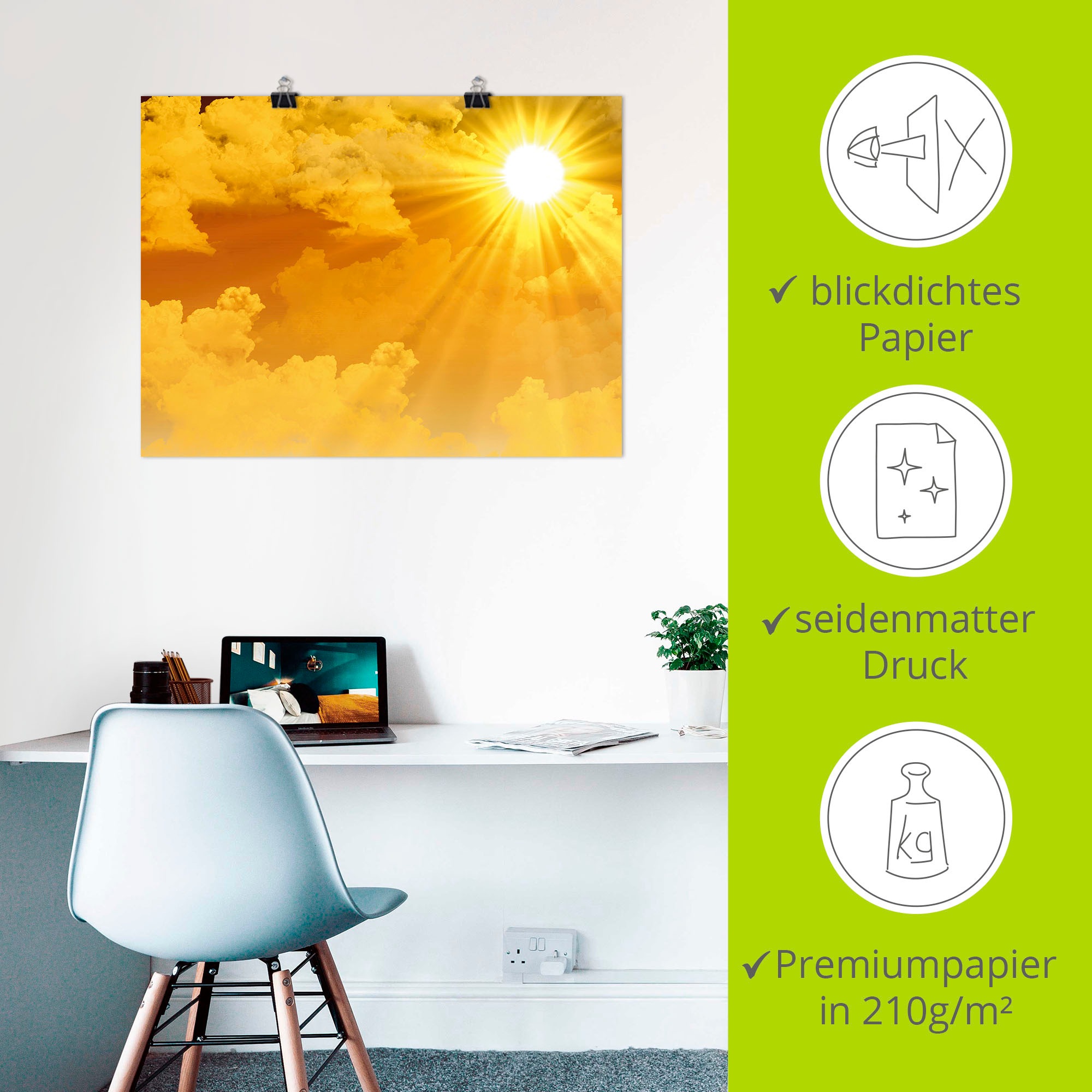 Artland Wandbild »Warme Sonnenstrahlen« Himmel 1 Stk. tlg. als Leinwandbild, Poster, Wandaufkleber in verschied. Grössen