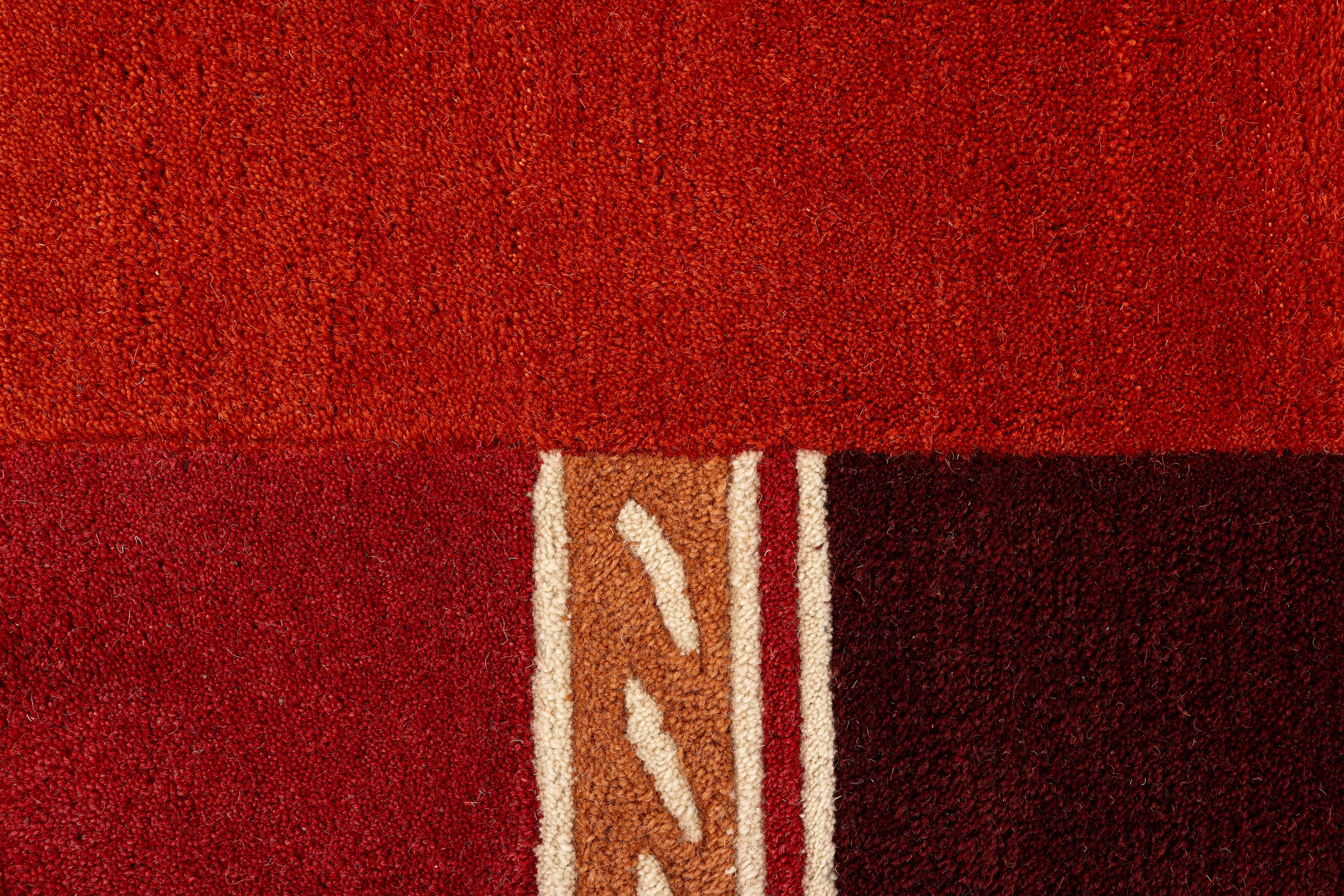 THEKO Tapis en laine »Tromso, Wolle, Handgefertigt, Bordüre mit Hoch-Tief-Effekt« Rectangulaire 15 mm Höhe Wohnzimmer, Schlafzimmer, Esszimmer