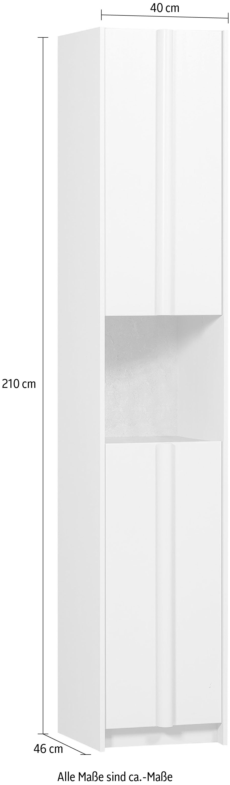 WOOOD Vitrine »Basu Smalle Hochschrank« 2 Türen, 1 Schublade, H 210 cm x B 40 cm