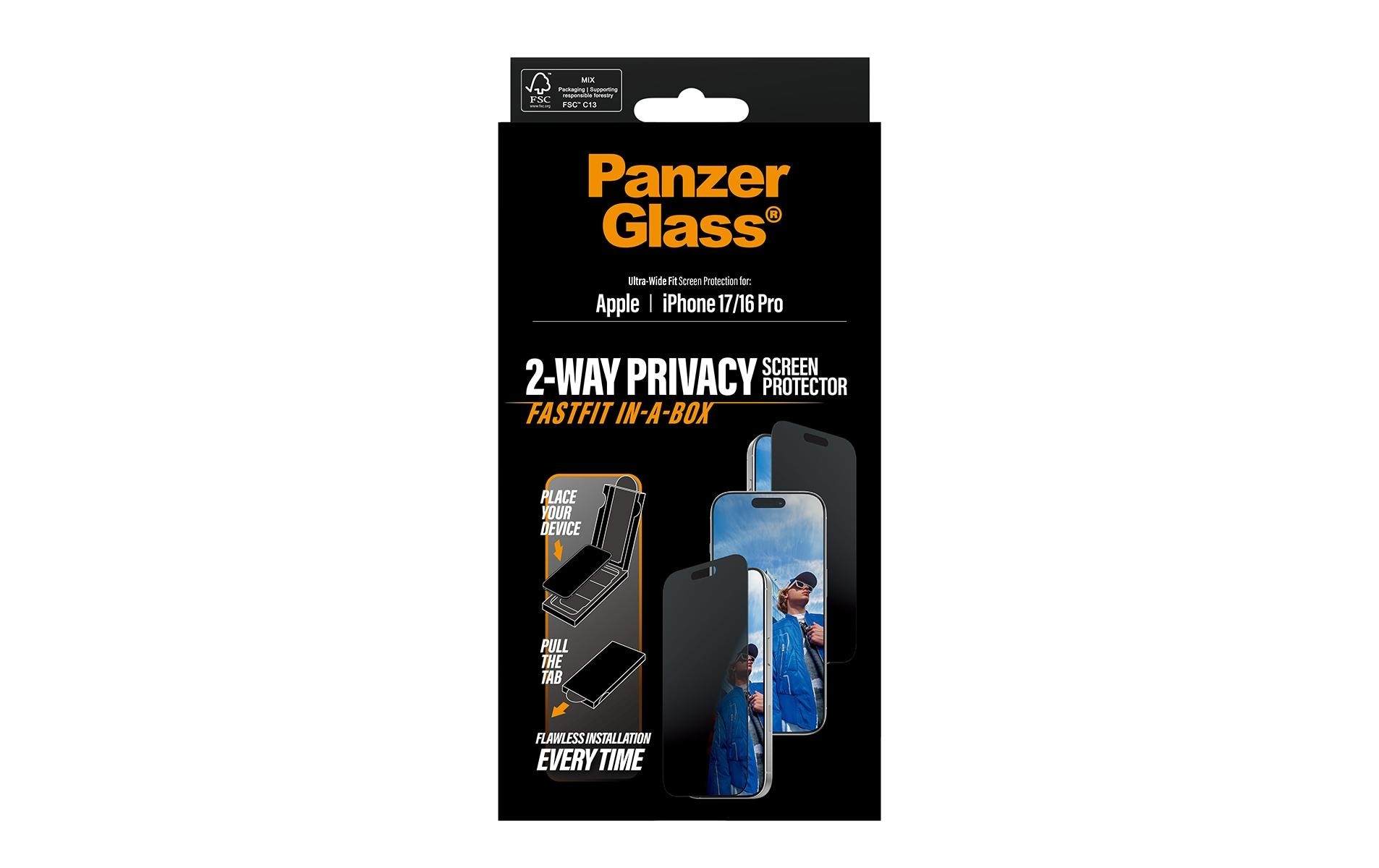 PanzerGlass Film de protection d'écran »Ultra Wide Fit Privacy Fastfit iPhone 17« für iPhone 17