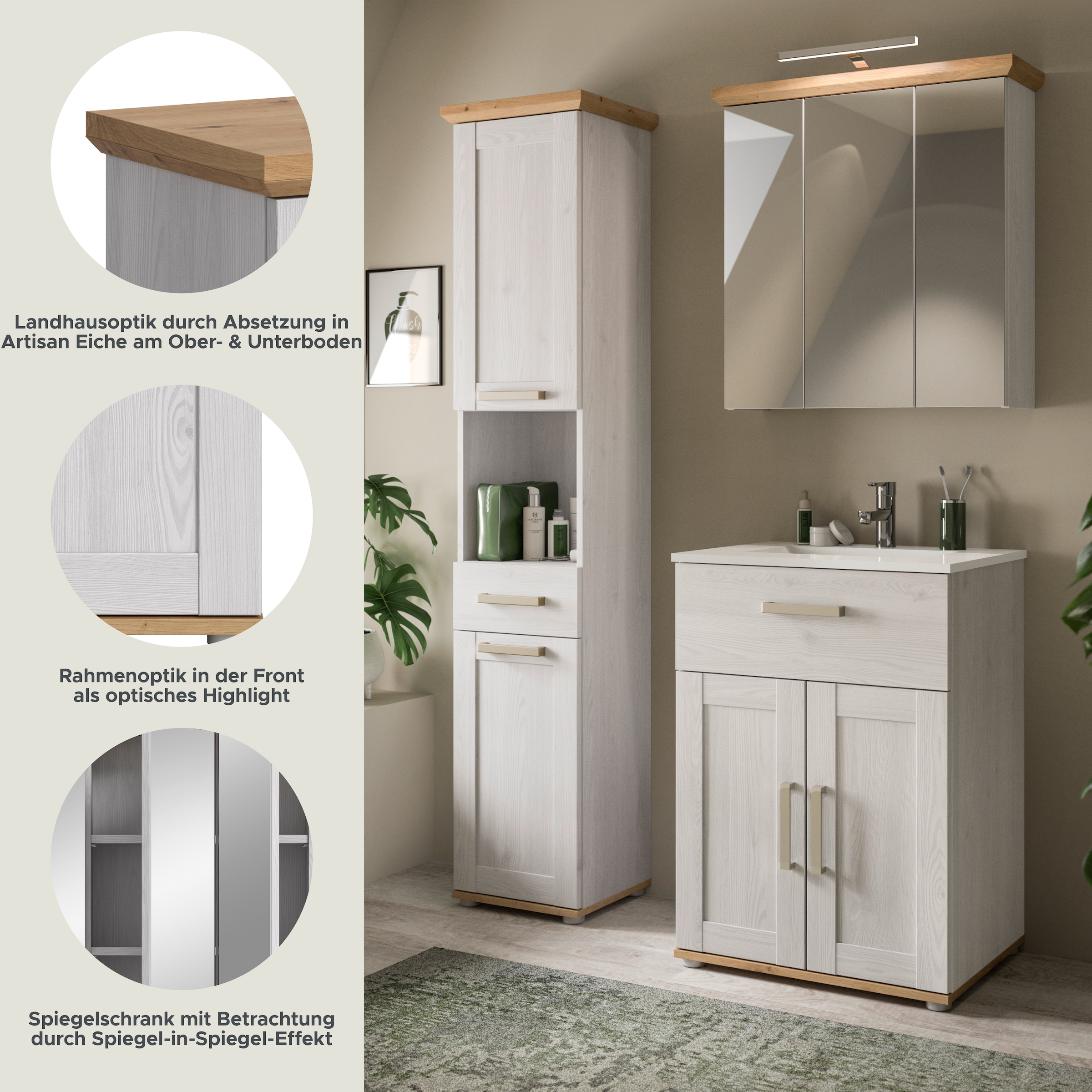 welltime Ensemble de meubles de salle de bain »COSENZA« 4 cuis tlg.