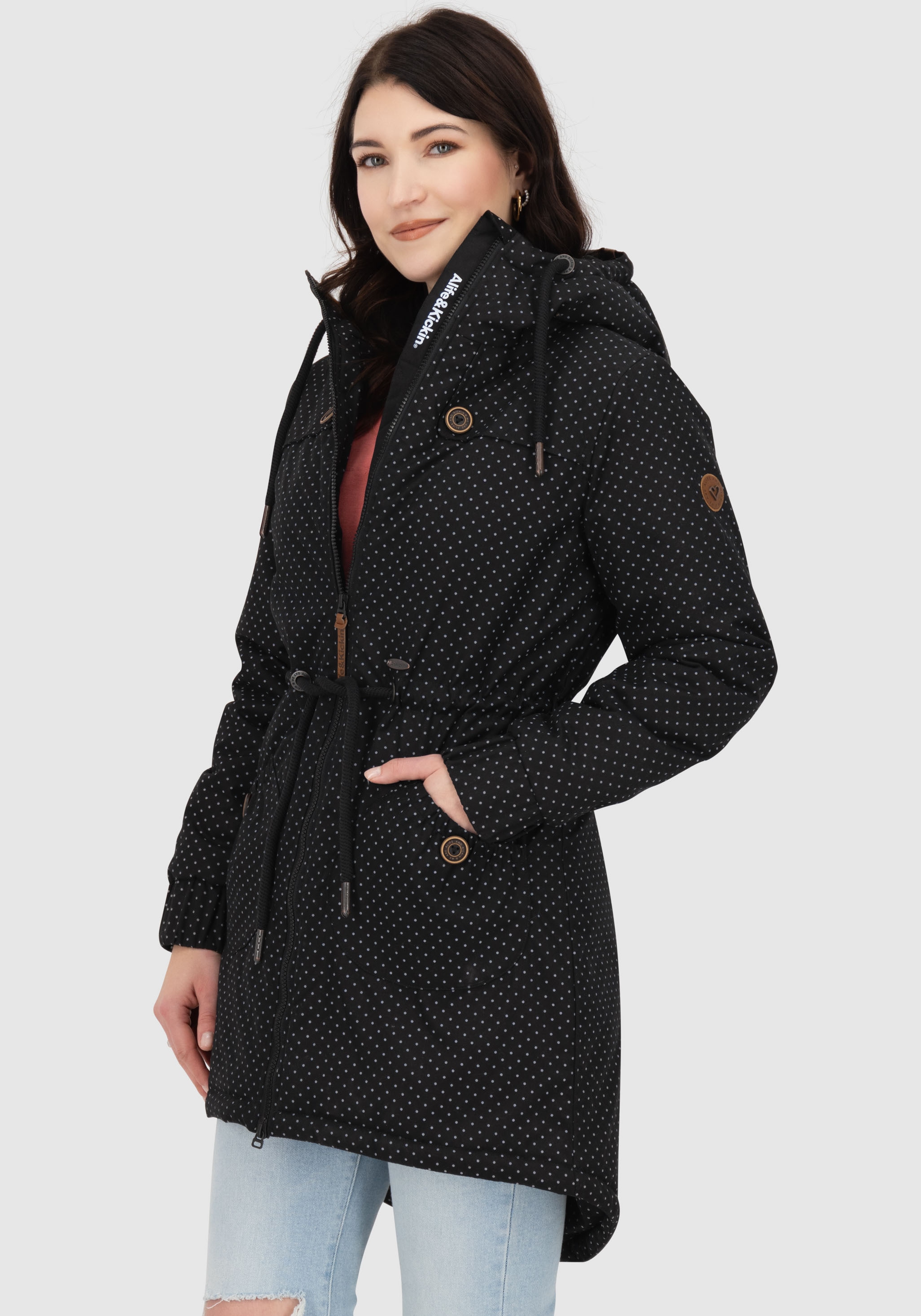 Alife & Kickin Veste d'extérieur »CHARLOTTEAKB« mit Kapuze gefütterter Parka, Kapuzenjacke durch Bindeband tailliert