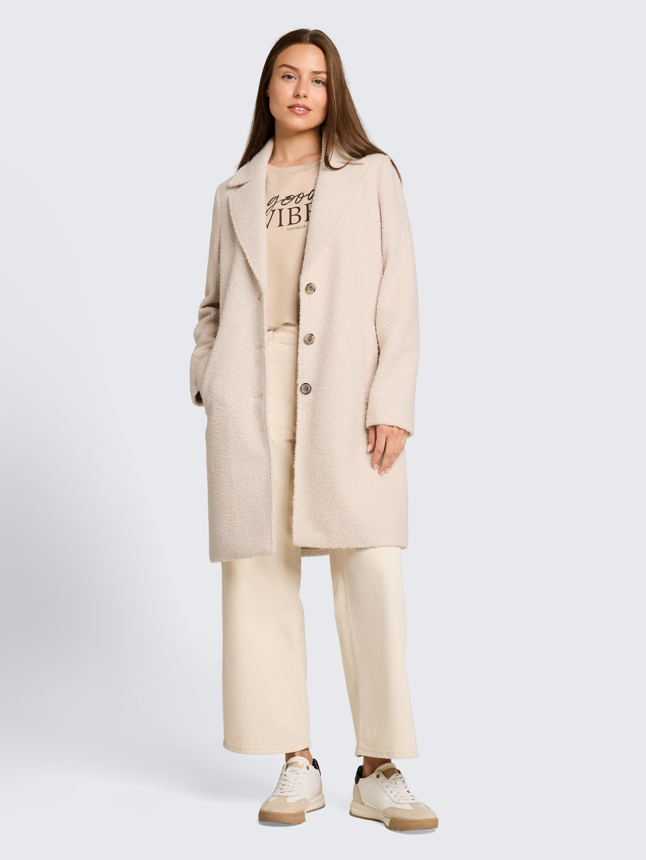 TOM TAILOR Manteau court avec col à revers et patte de boutonnage