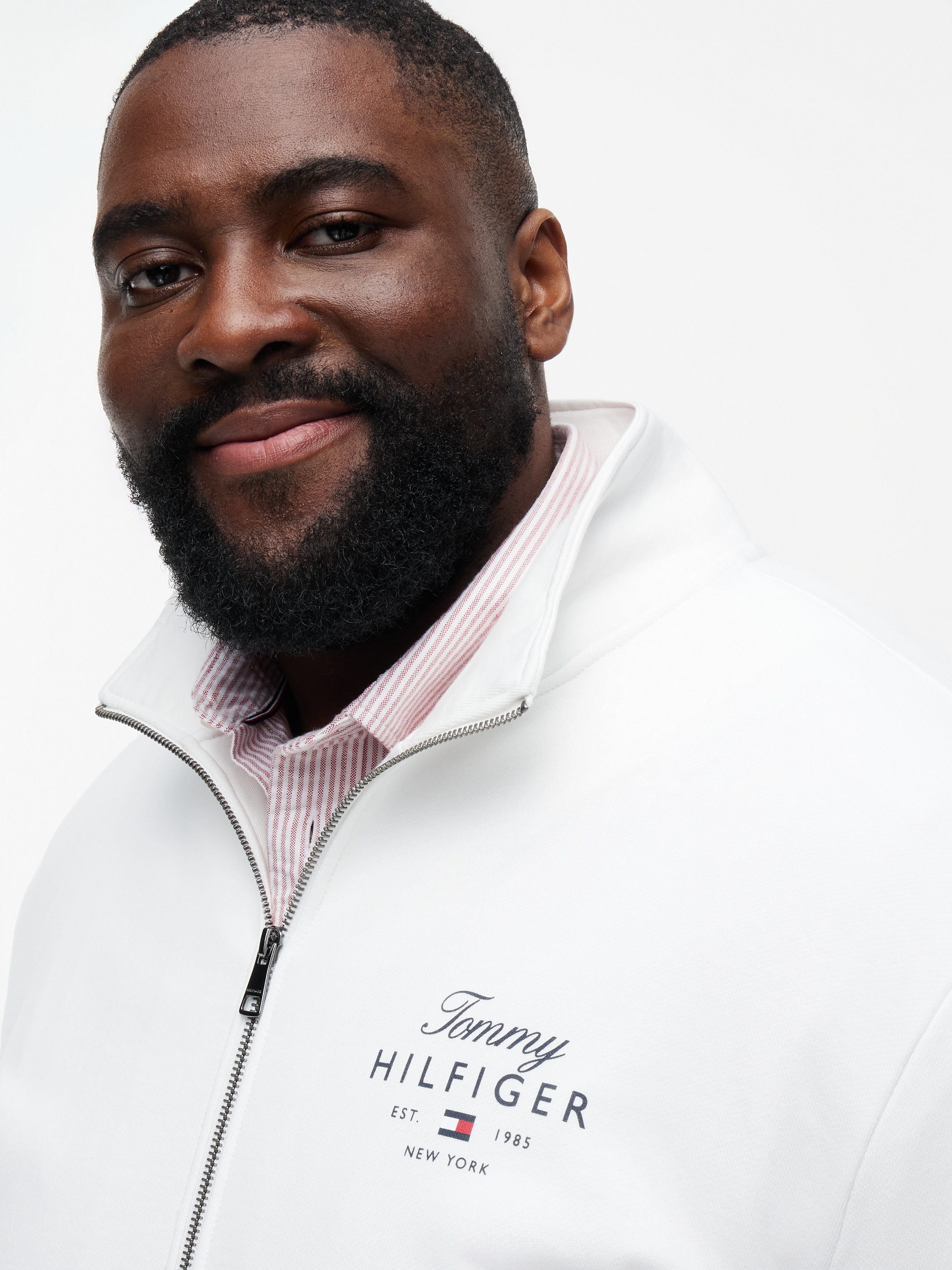 Tommy Hilfiger Big & Tall Veste sweat »BT-SCRIPT STACK STAND COLLAR« Grosse Grössen