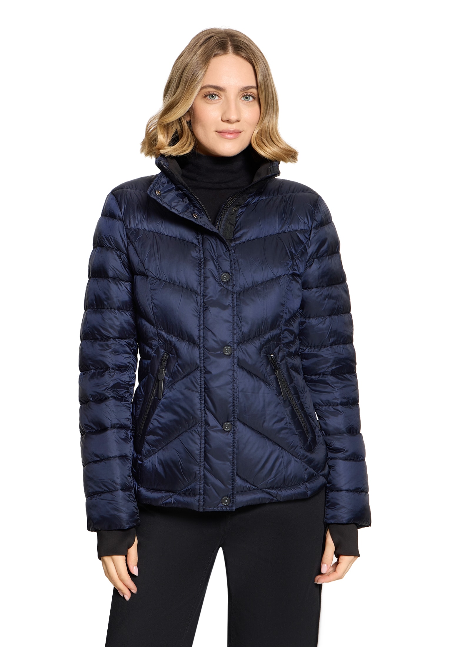 Gil Bret Steppjacke mit Kapuze mit abnehmbarer Kapuze und verdecktem Reissverschluss