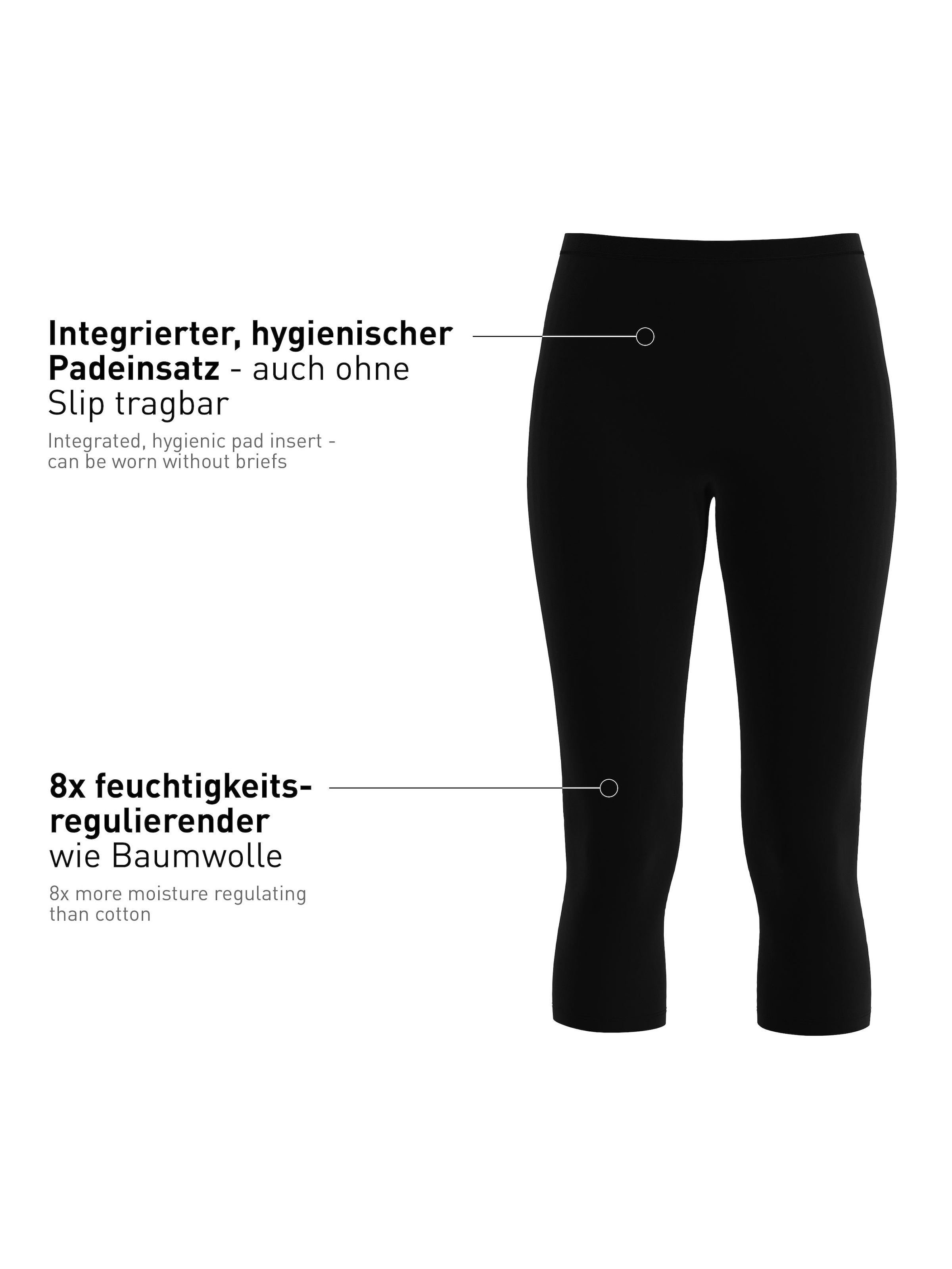 CALIDA Leggings »Natural Comfort«  3/4-Länge, Single Jersey Qualität, elastisch, pillingarm, weich