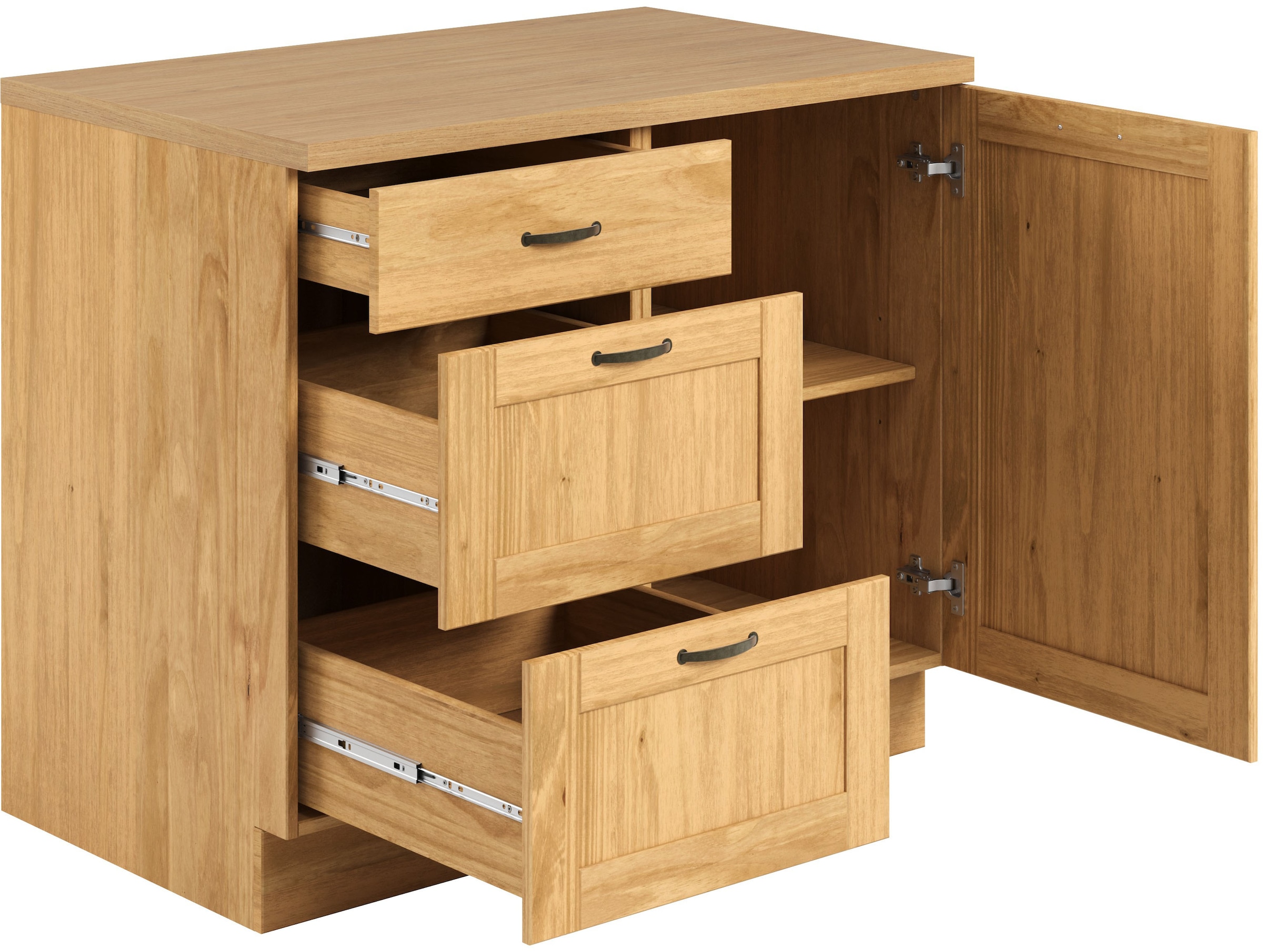 Home affaire Unterschrank »Teramo« Breite 100 cm, 1 Tür, 3 Schubkästen