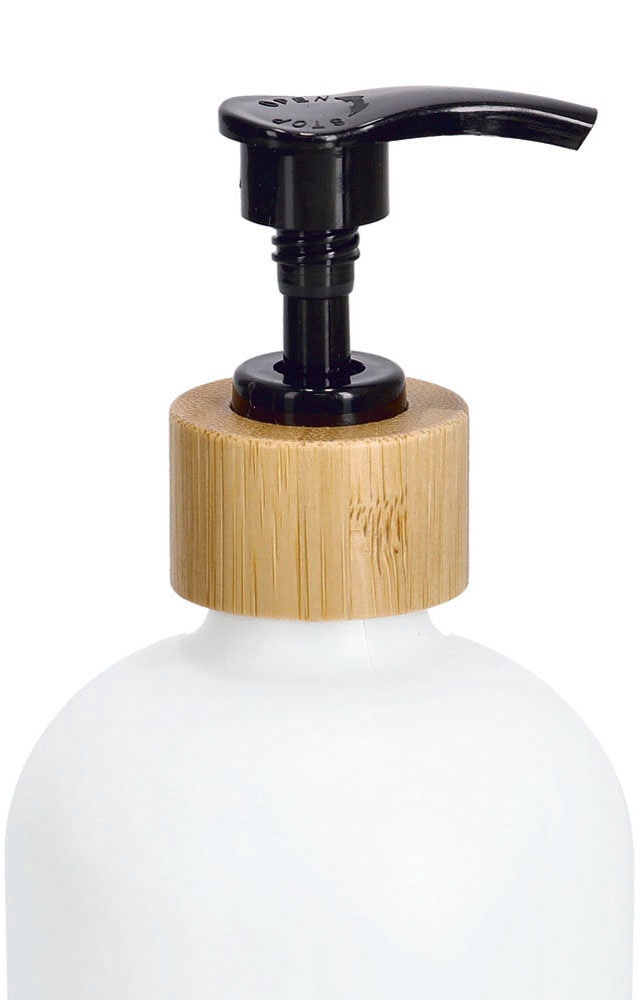 Zeller Present Distributeur de liquide vaisselle Glas / Bambus, Füllmenge je 500 ml, inkl. Tablett