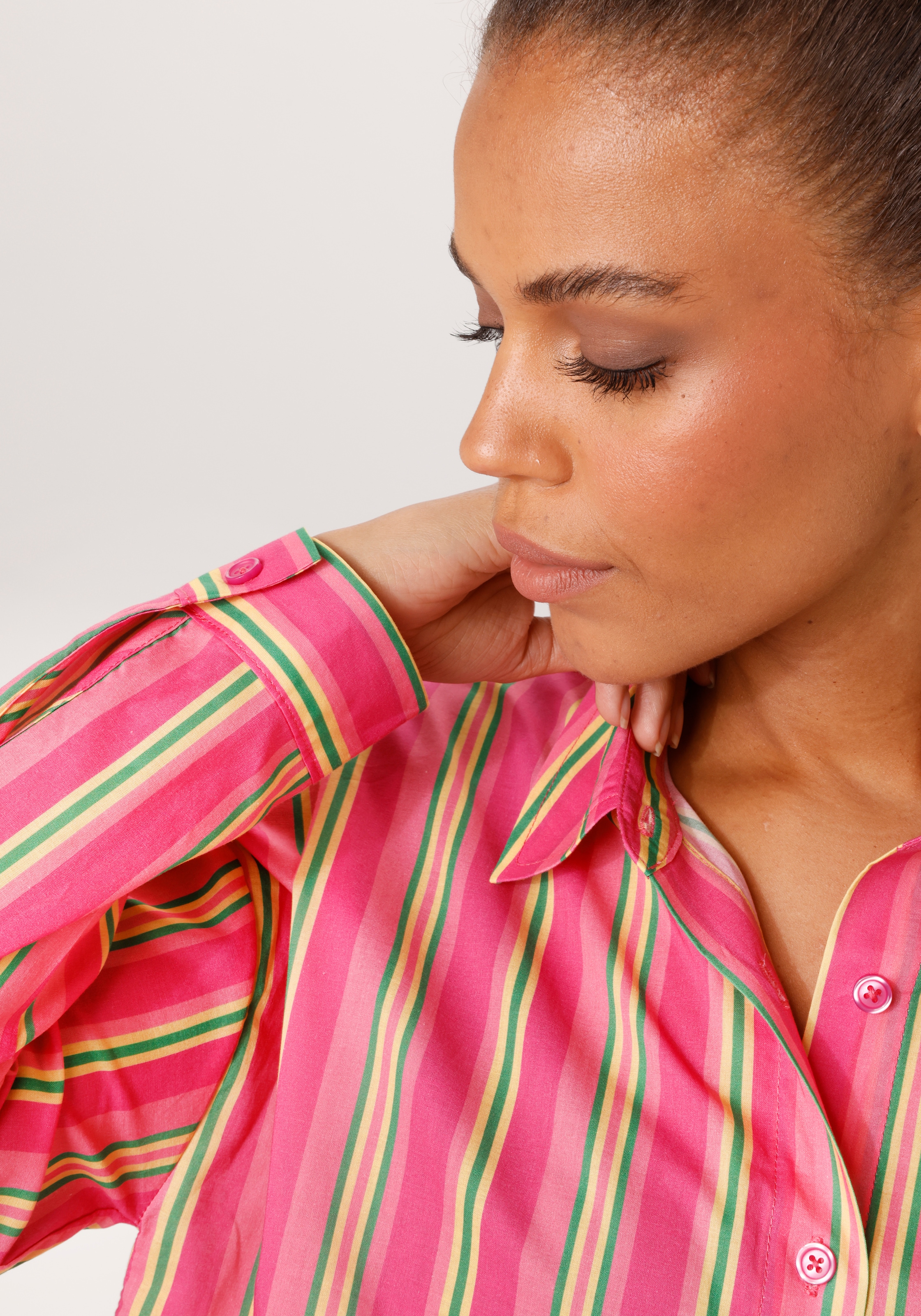 Aniston CASUAL Hemdbluse im knallfarbenem Streifen-Dessin - NEUE KOLLEKTION