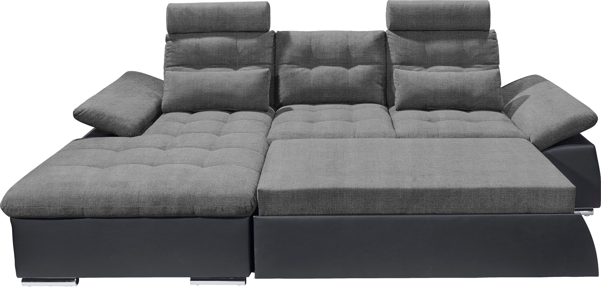 ED EXCITING DESIGN Canapé d'angle »Jakarta L-Form« avec fonction lit, réglage des accoudoirs, appuie-têtes & 2 coussins lombaires