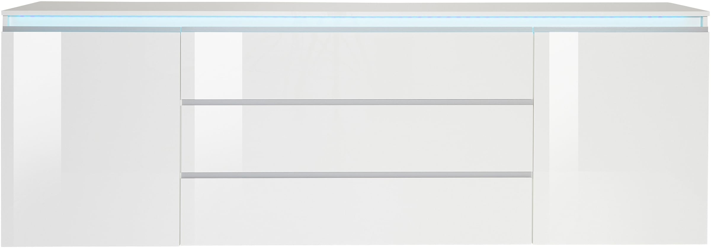 INOSIGN Sideboard »Magic, Kommode, Schrank, Stauraumschrank« mit 2 Türen und 3 Schubkästen Hochglanz lackiert (B/T/H) 240x40x80 cm