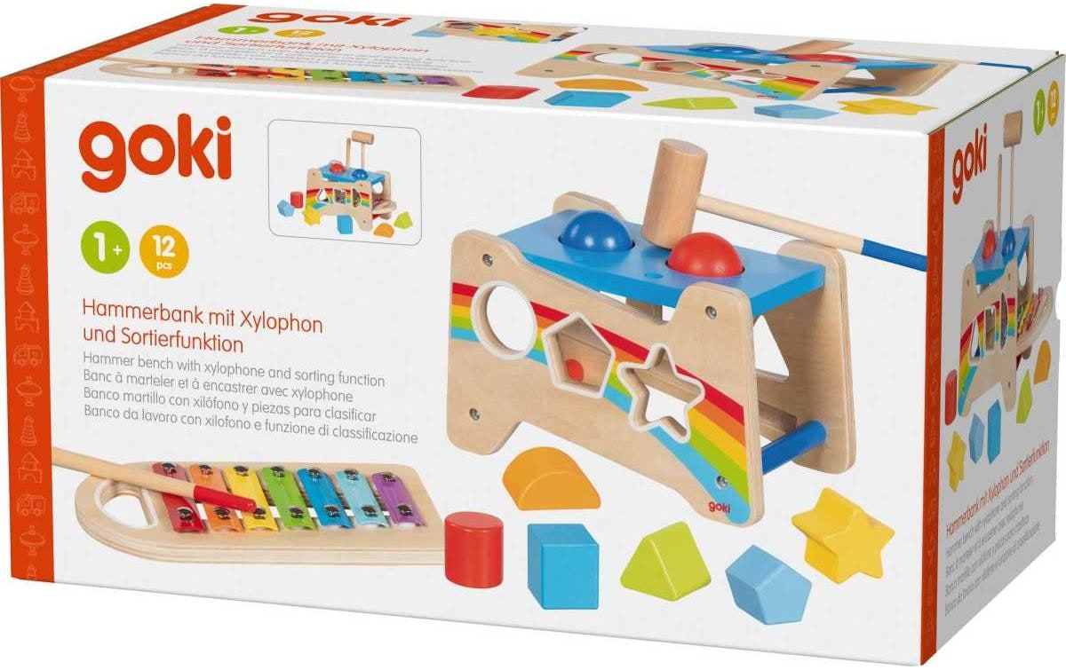 goki Planche de motricité »mit Xylophon und Sortierfunktion 21,5 x 13,8 cm«