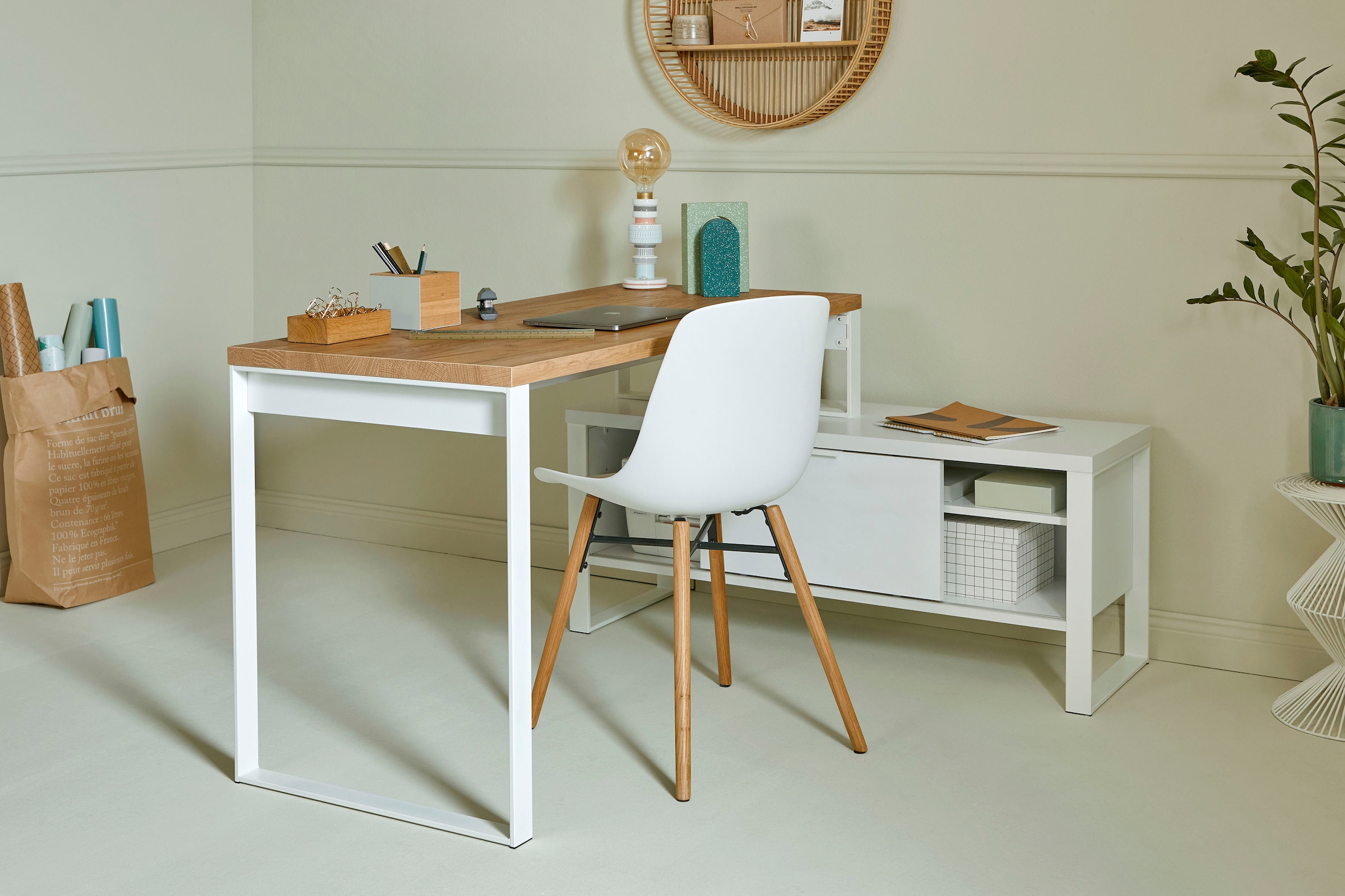 Jahnke Bureau d'angle »LOOP« montable dans les deux sens