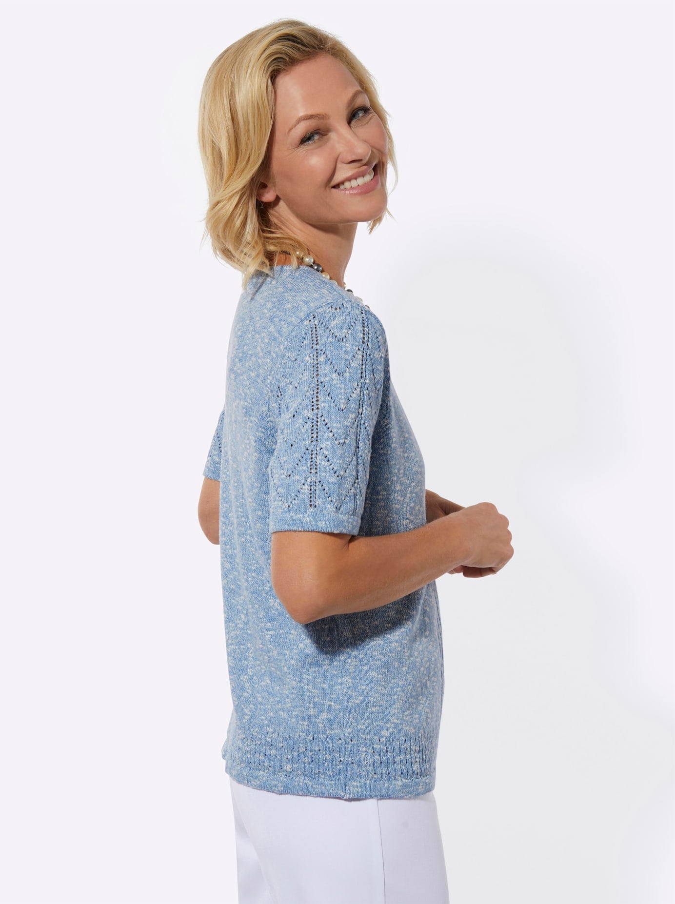 Classic Pull à col rond »Ajour-Pullover«