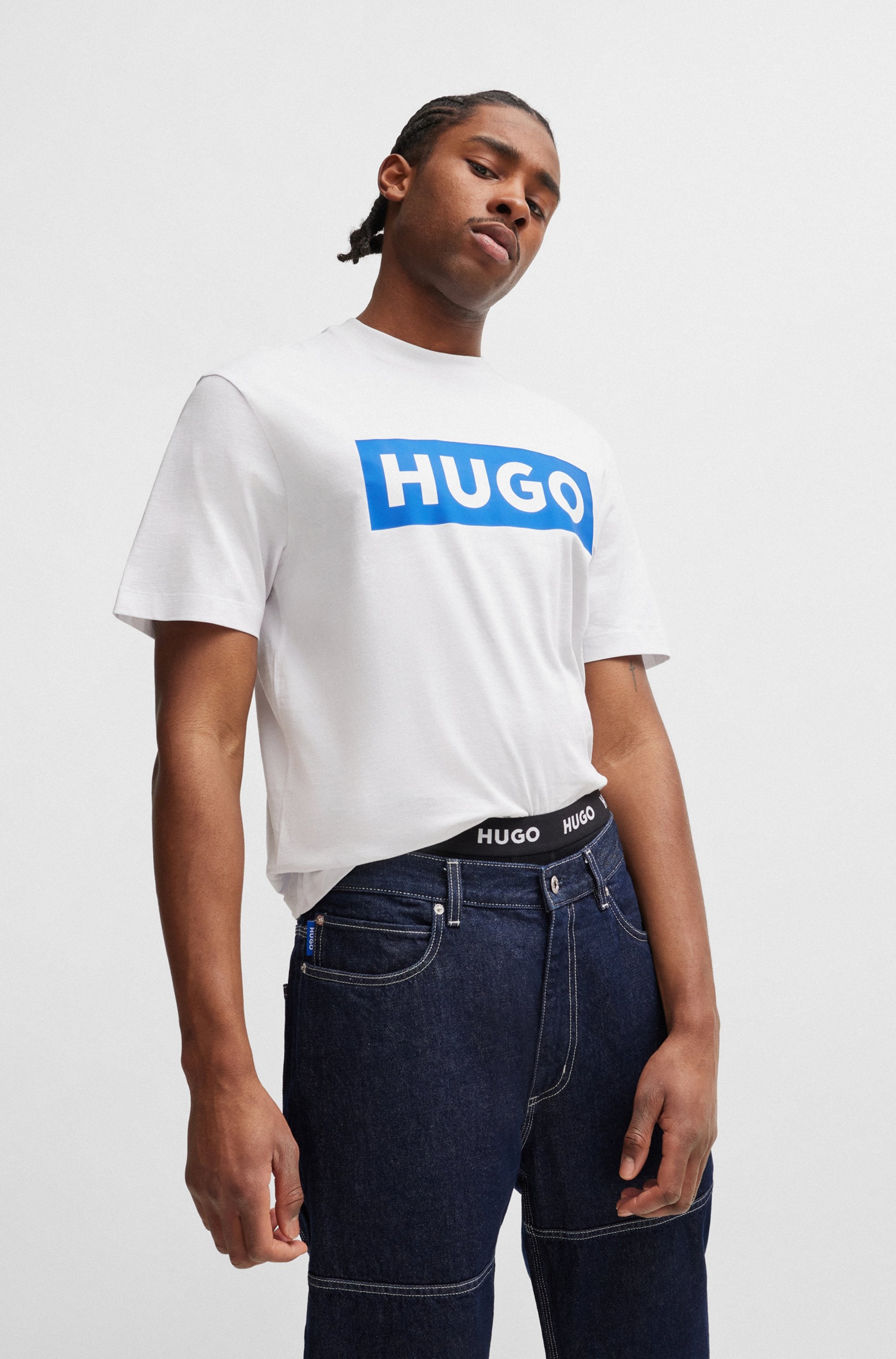 HUGO T-Shirt »Nico« mit grossem Logo-Print, Unisex