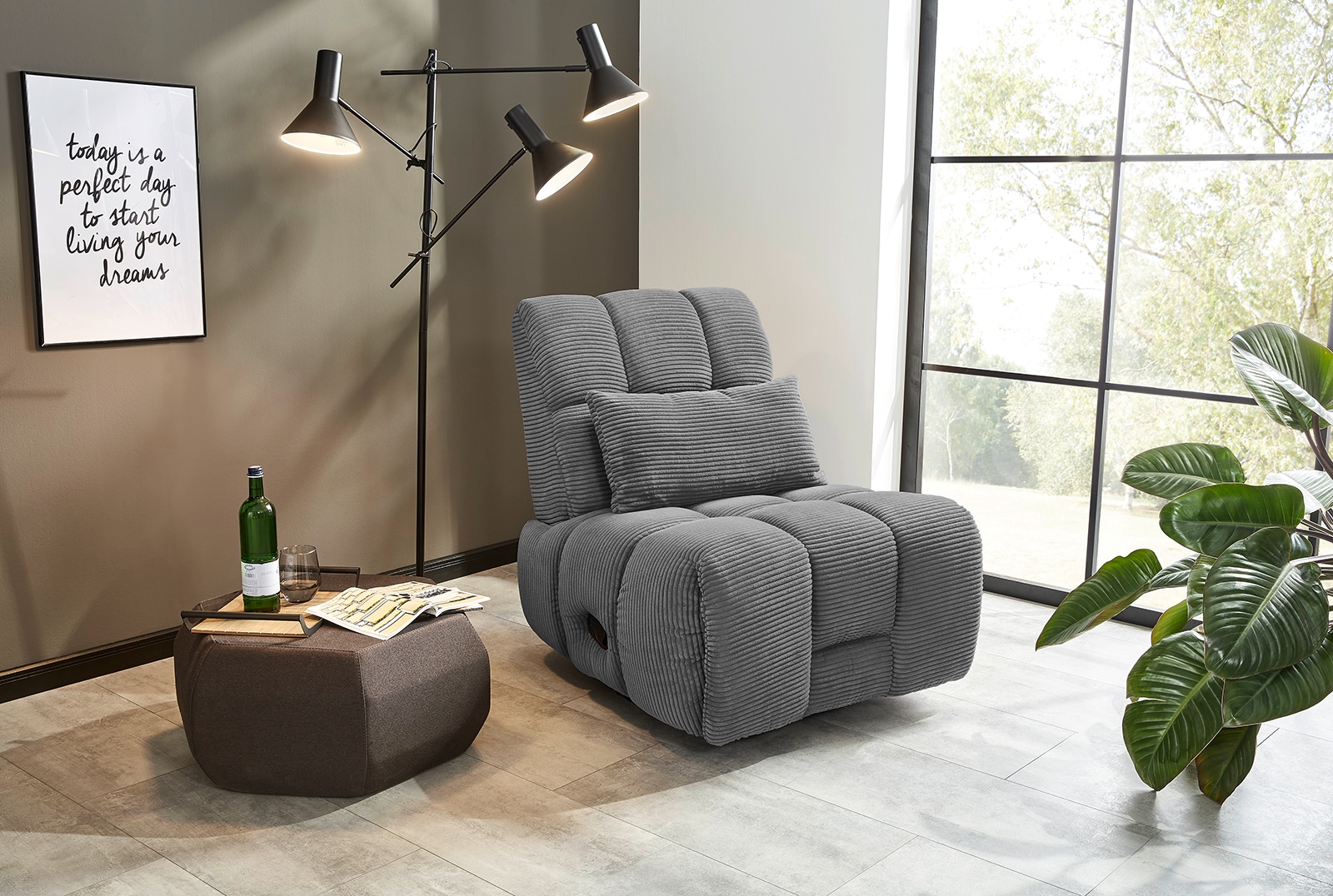 Jockenhöfer Gruppe Fauteuil de relaxation »Doncaster, B: 84 cm, Sitzhöhe: 50 cm« avec fonction rotation, balançoire, relaxation & bascule, tissu velours doux