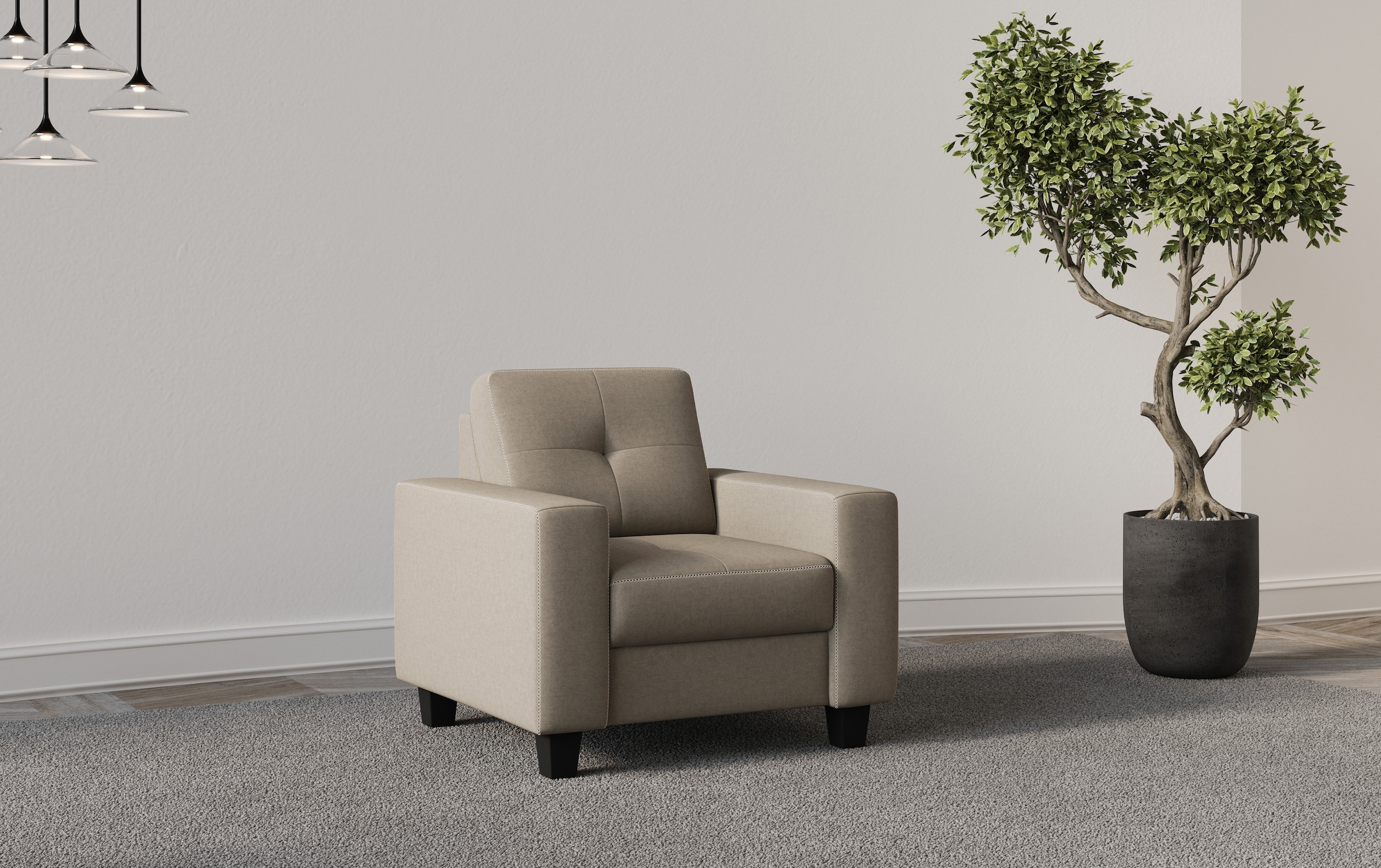 Home affaire Sessel »Varese« Kreuznaht in beige