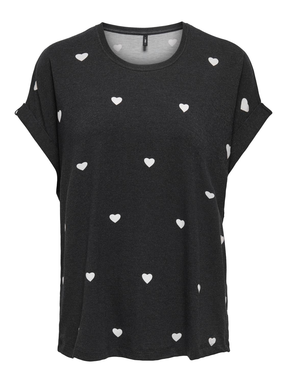 ONLY T-shirt à manches courtes »ONLMOSTER S/S AOP TOP CS JRS« mélange viscose, col rond
