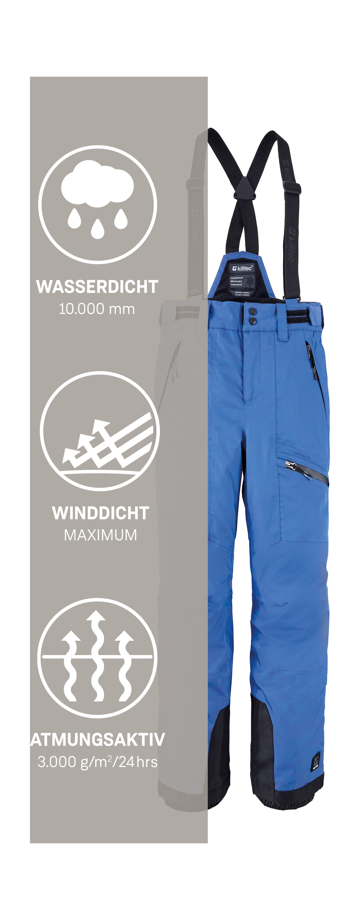 Killtec Skihose »Boys Skihose 242«  Wasserdichte Skihose mit abnehmbarem Latz und verstellbarem Bund