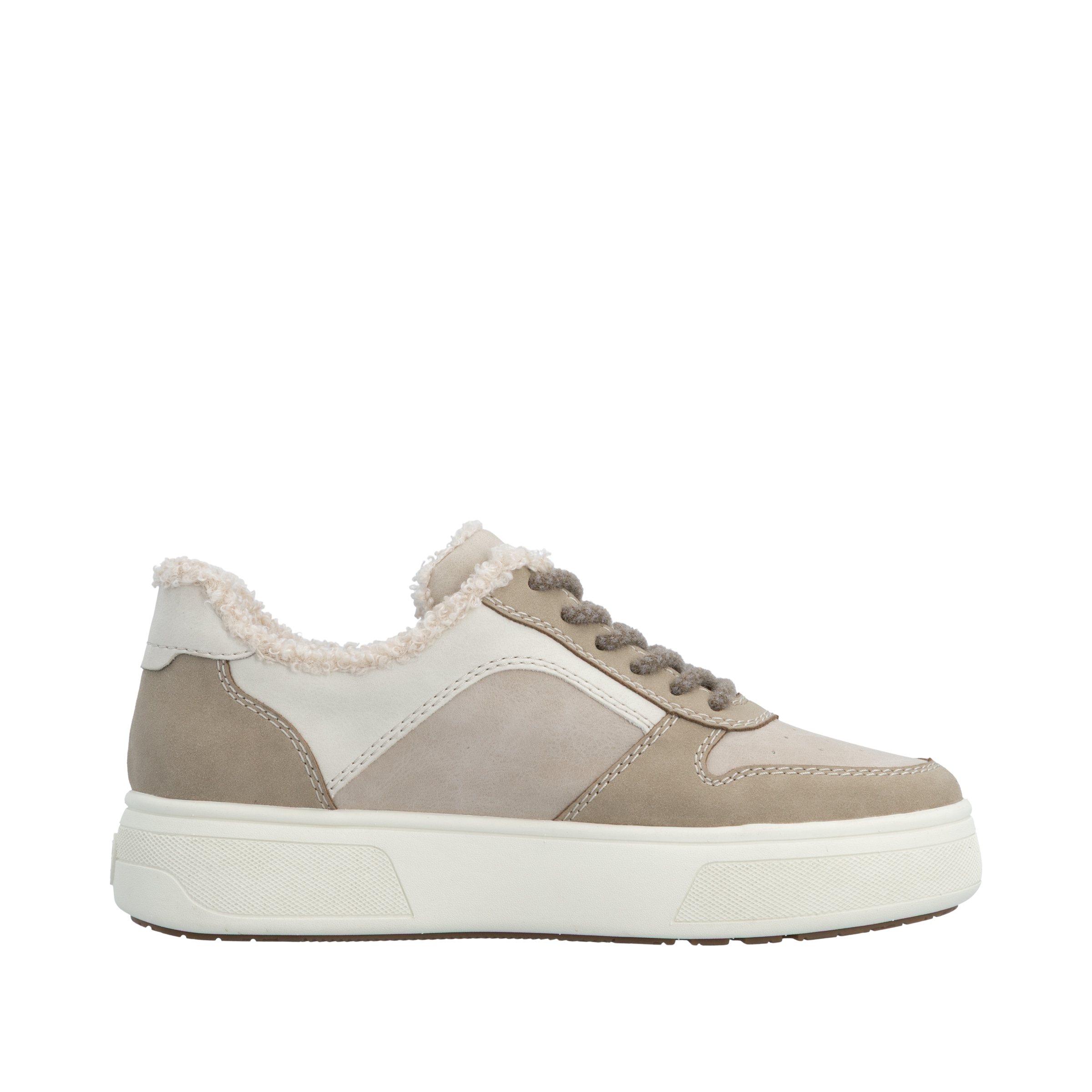Rieker Baskets à plateforme  sneakers rétro, chaussure à lacets, chaussure basse avec doublure en teddy