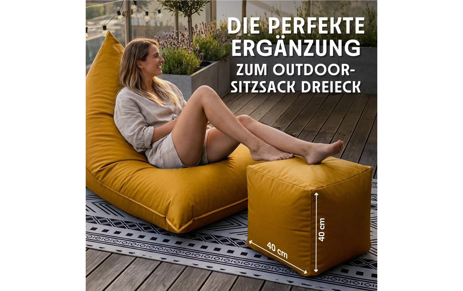 Urbanara Pouf »Basic-Outdoor, 85 l«
