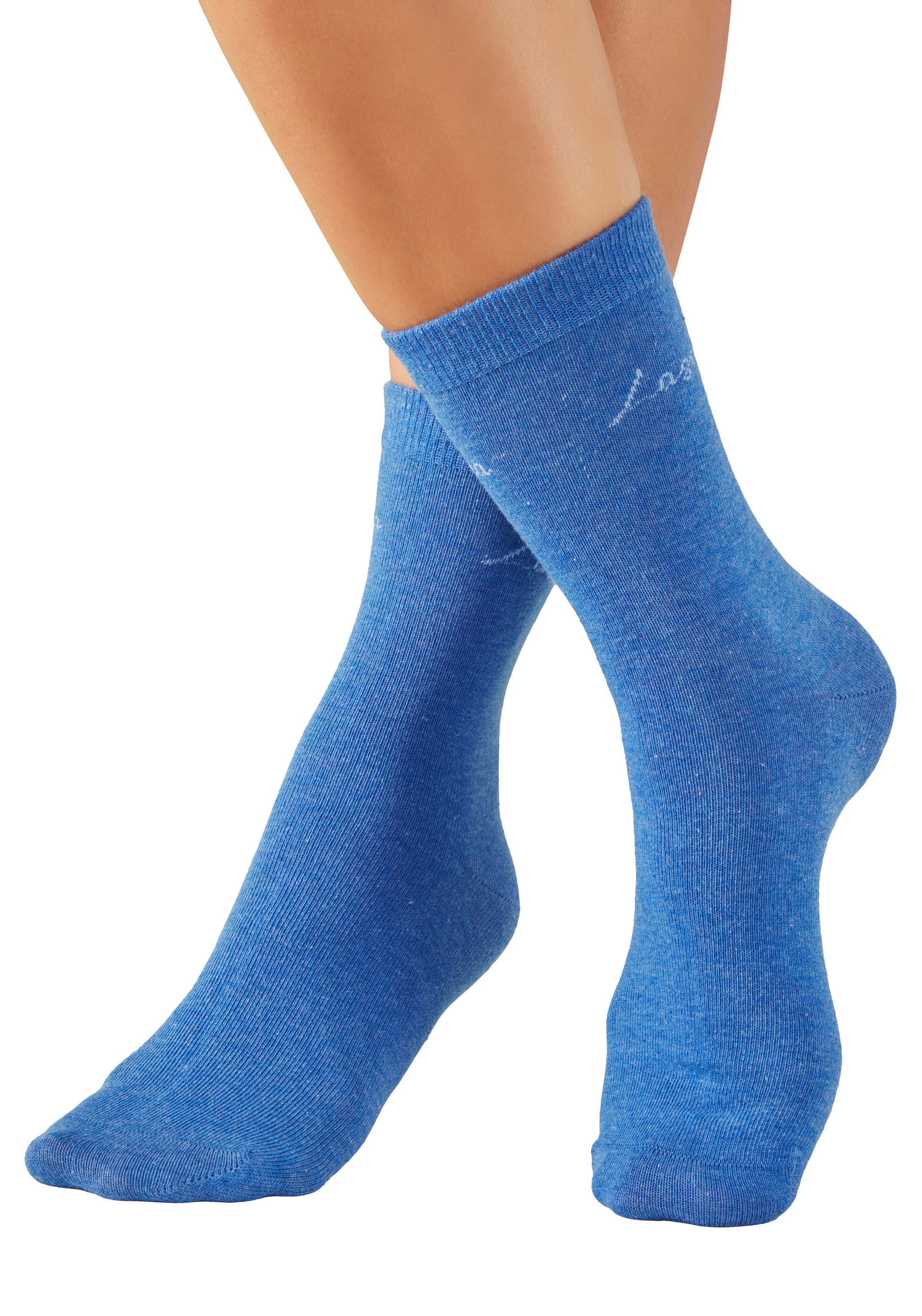 LASCANA Chaussettes basiques »für Damen mit eingestricktem Markenlogo« Boîte, 7 cuis tlg. dans une jolie boîte cadeau