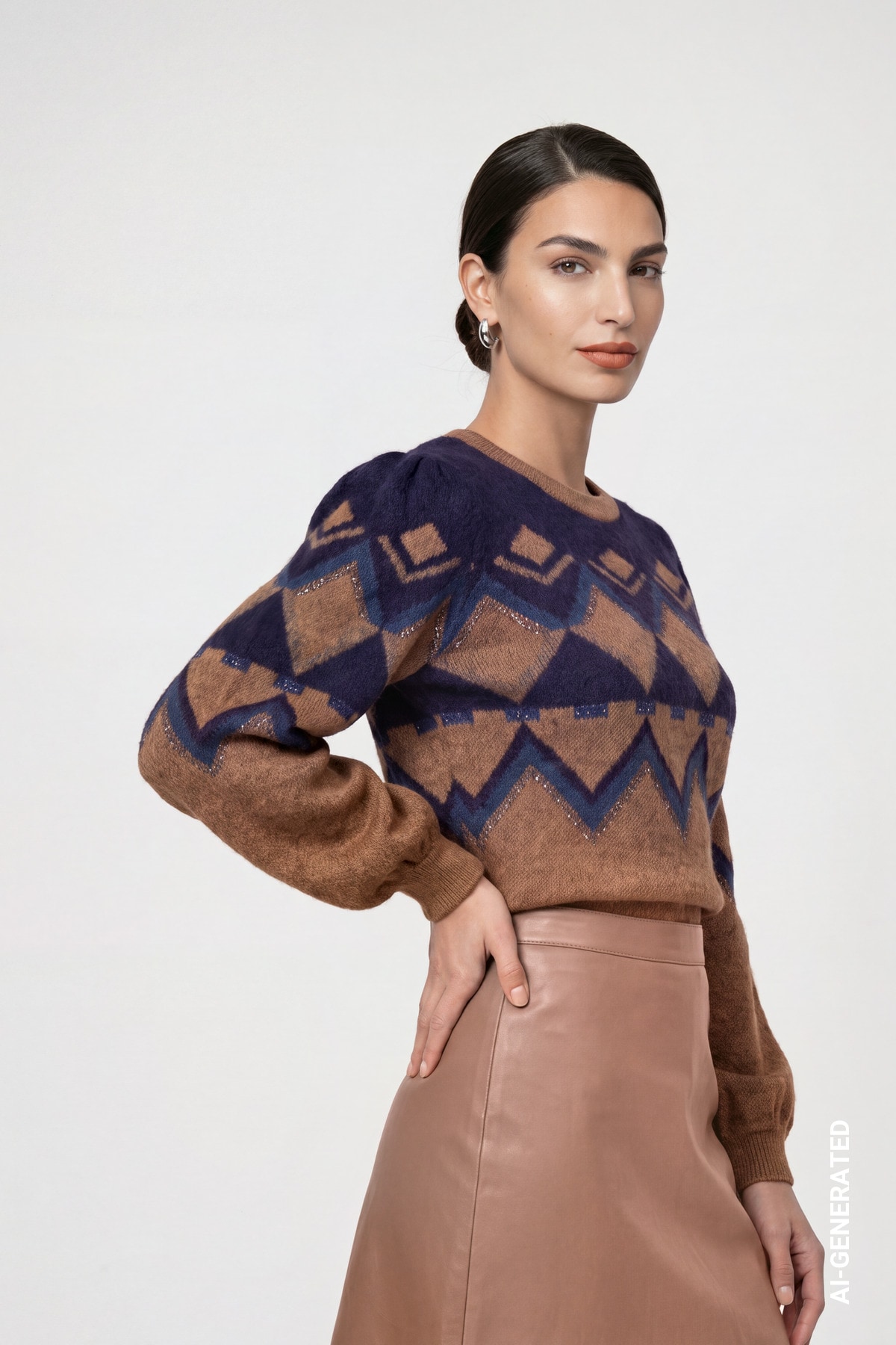 Monari Pull norvégien Regular fit mit Norwegermuster