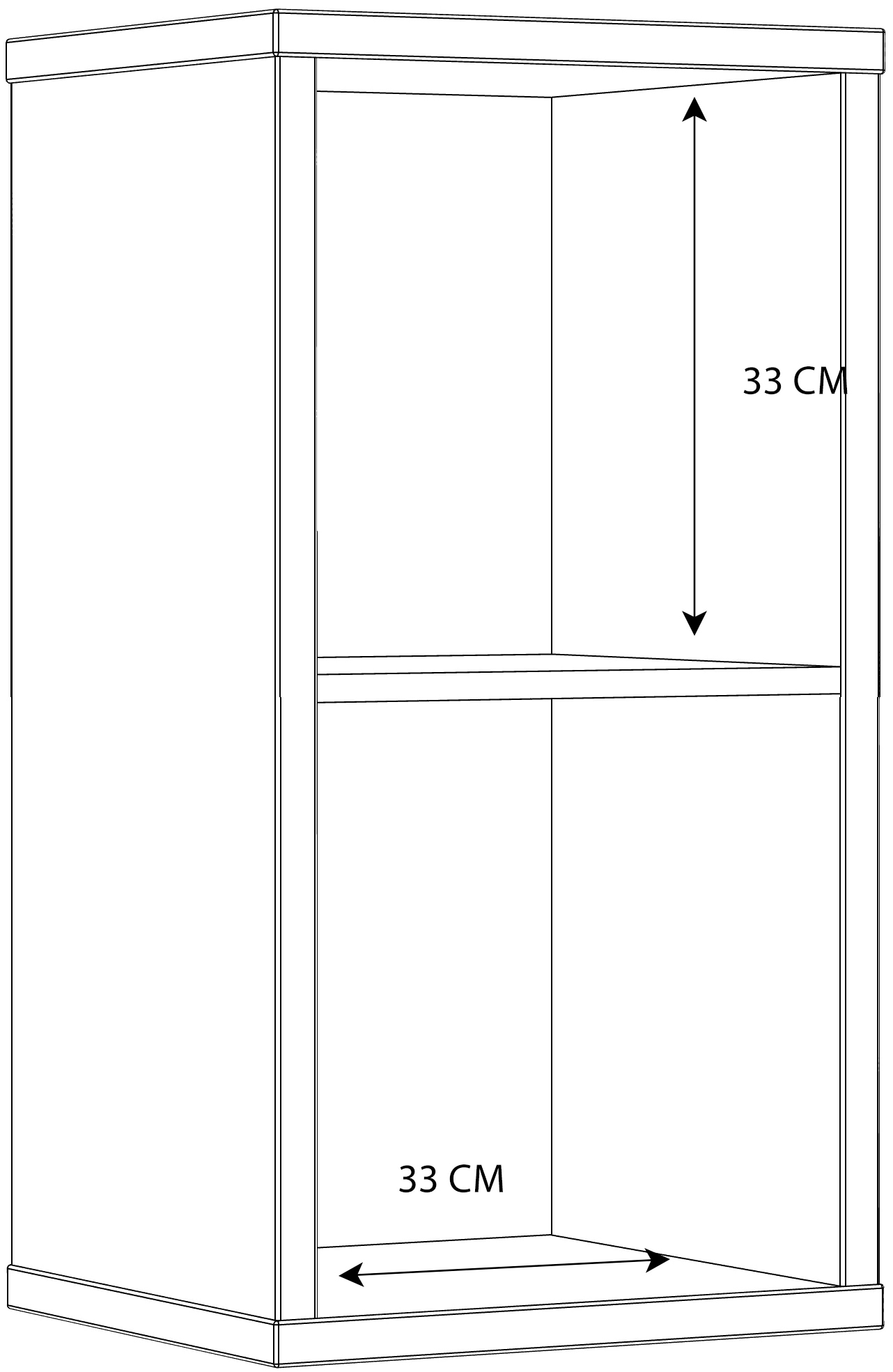 FORTE »Mauro« étagère à 2 compartiments, L/H/P 38,2x72,9x32,9 cm, revêtement durable