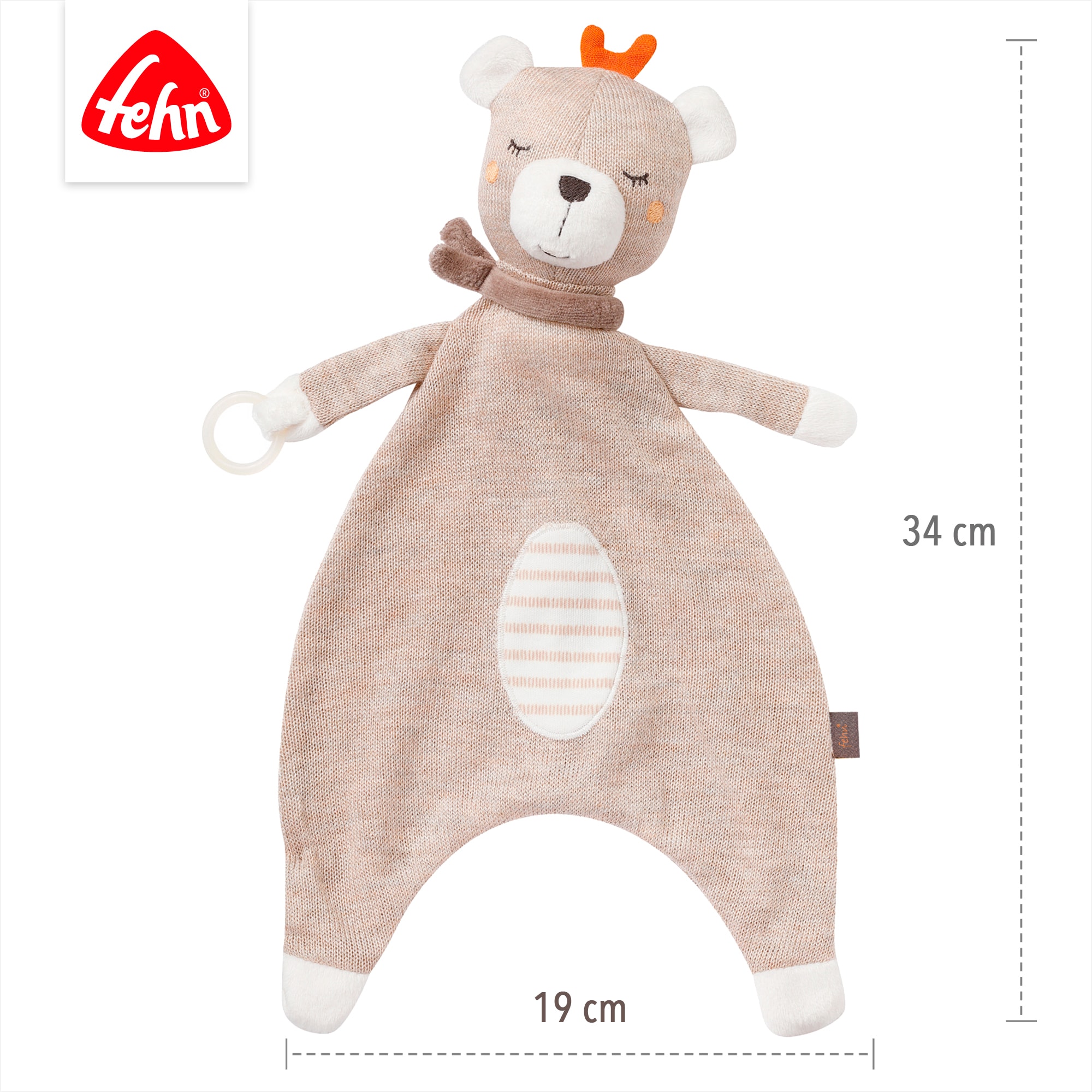 Fehn Doudou »Schmusetuch Teddy« avec attache-sucette
