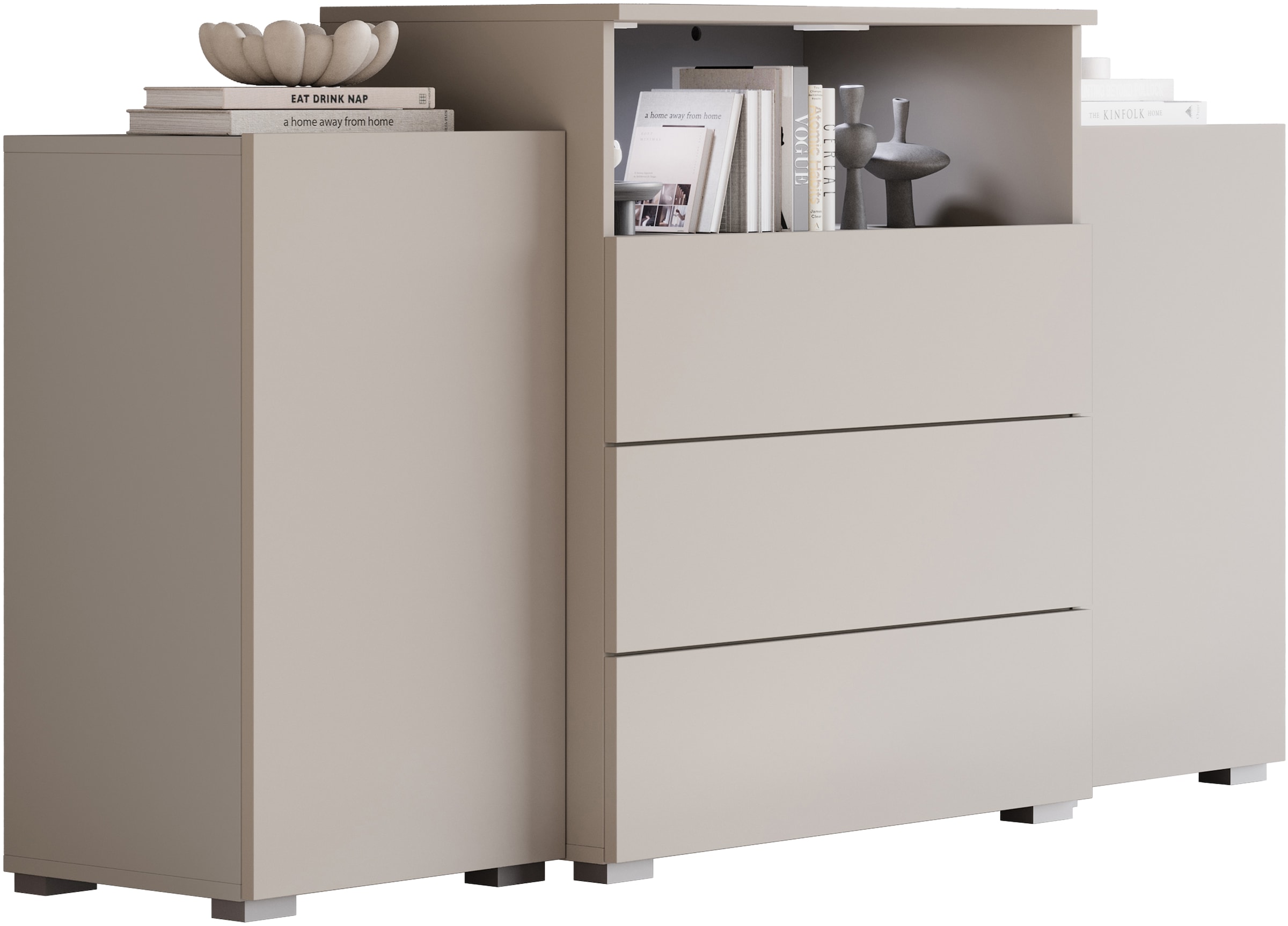 Home affaire Buffet »URBAN III« Commode moderne avec 3 tiroirs et 4 compartiments, largeur 150 cm