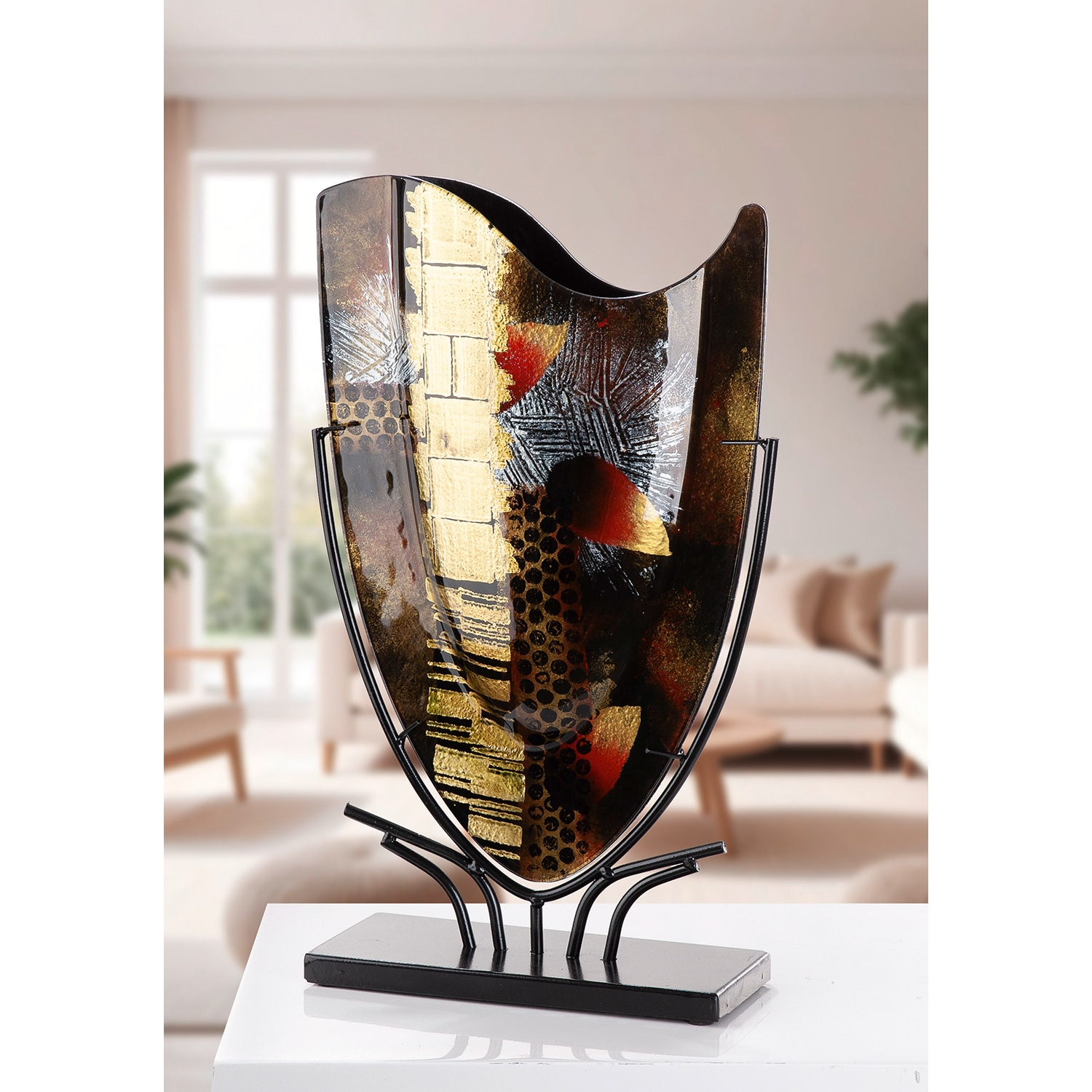 GILDE Vase de sol »Dixion« Innenwände sind handbemalt, nicht wasserdicht