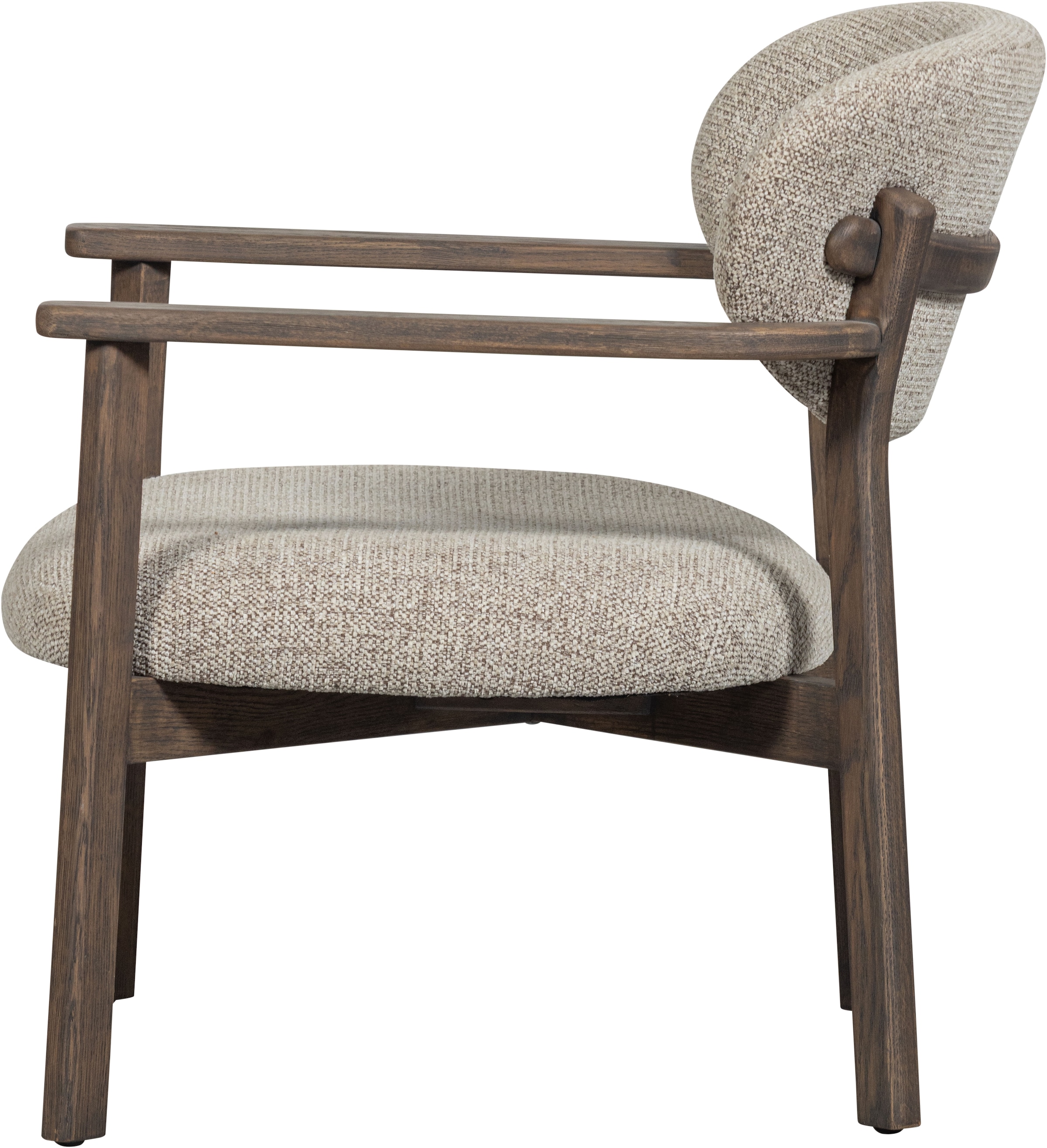 WOOOD Fauteuil lounge »Udar mit More-Melange-Bezug und Eichenholzgestell, B68 x T75 x H76 cm« Très haute résistance à l'usure, capacité de charge 120 kg, hauteur d'assise moyenne