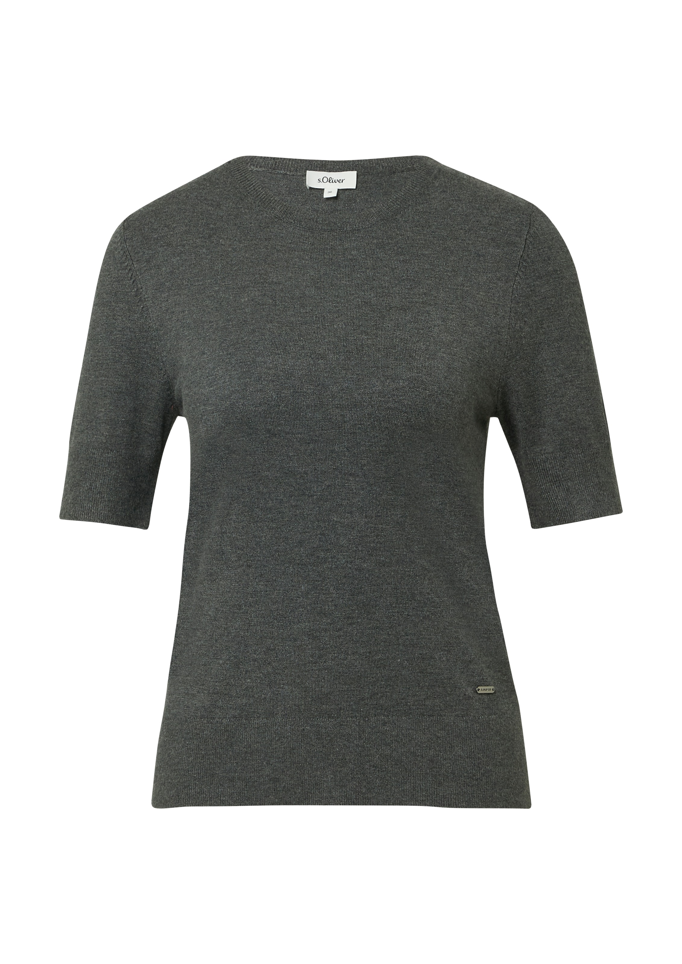 s.Oliver Kurzarmpullover mit Logo Stickerei