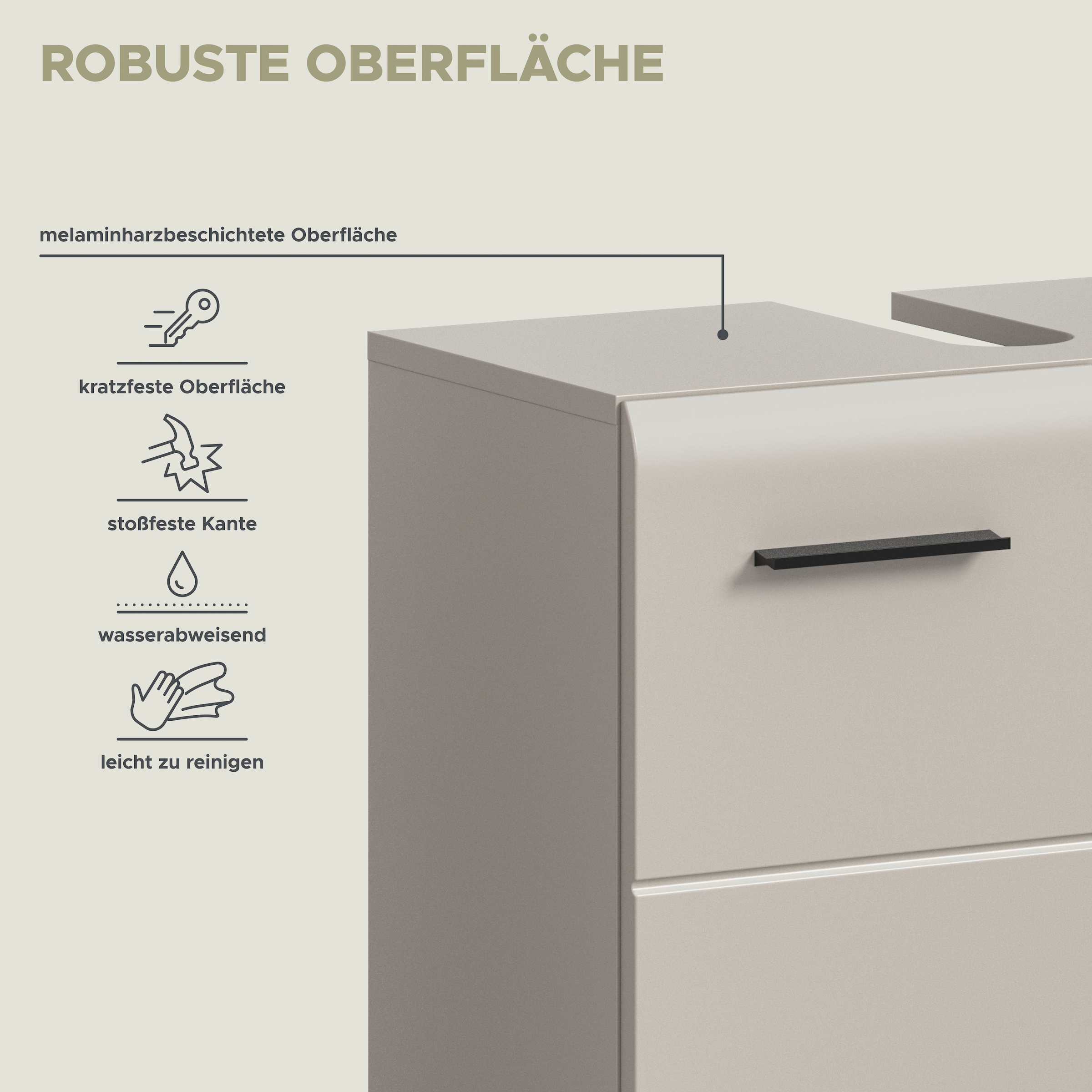 INOSIGN Ensemble de meubles de salle de bain »FLORENZ, 2-tlg. Bad-Kombination, hochwertige MDF-Front« best. aus: 1 Spiegelschrank, 1 Waschbeckenunterschrank, 3 cuis tlg.