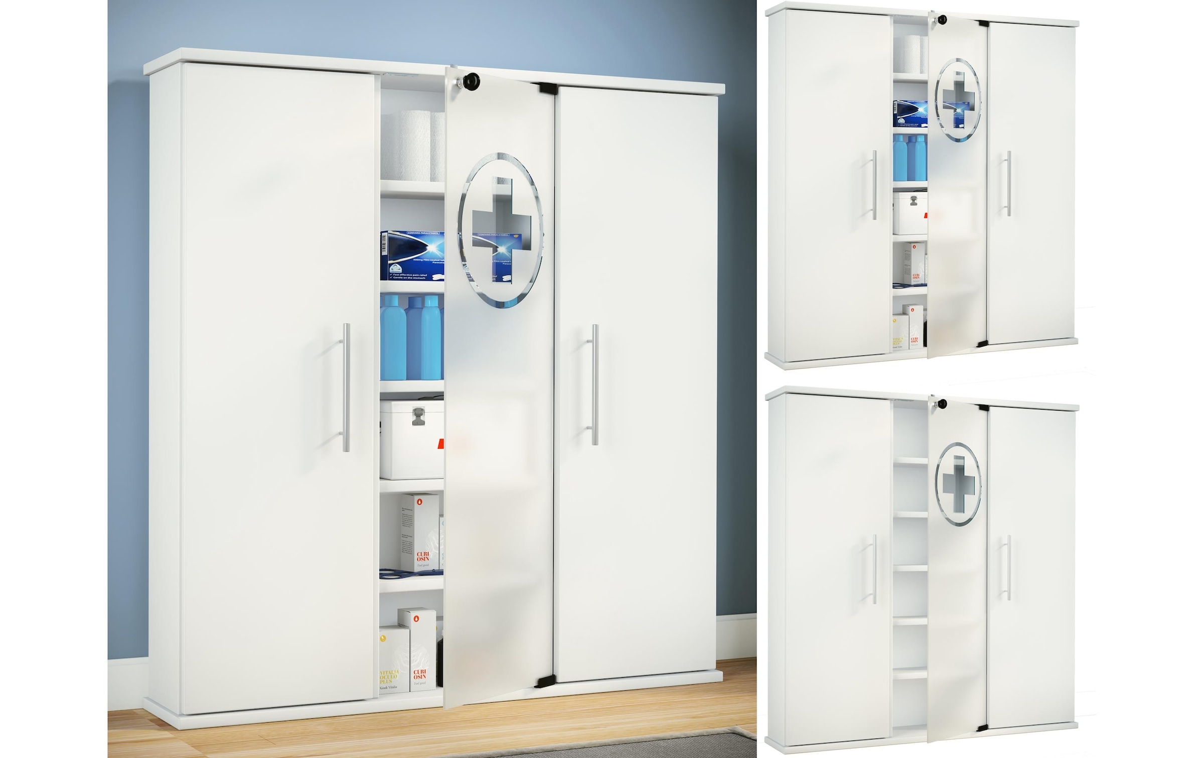 VCM Armoire à pharmacie »Erste Hilfe Schrank Santila 92 x 88 x 18 cm«
