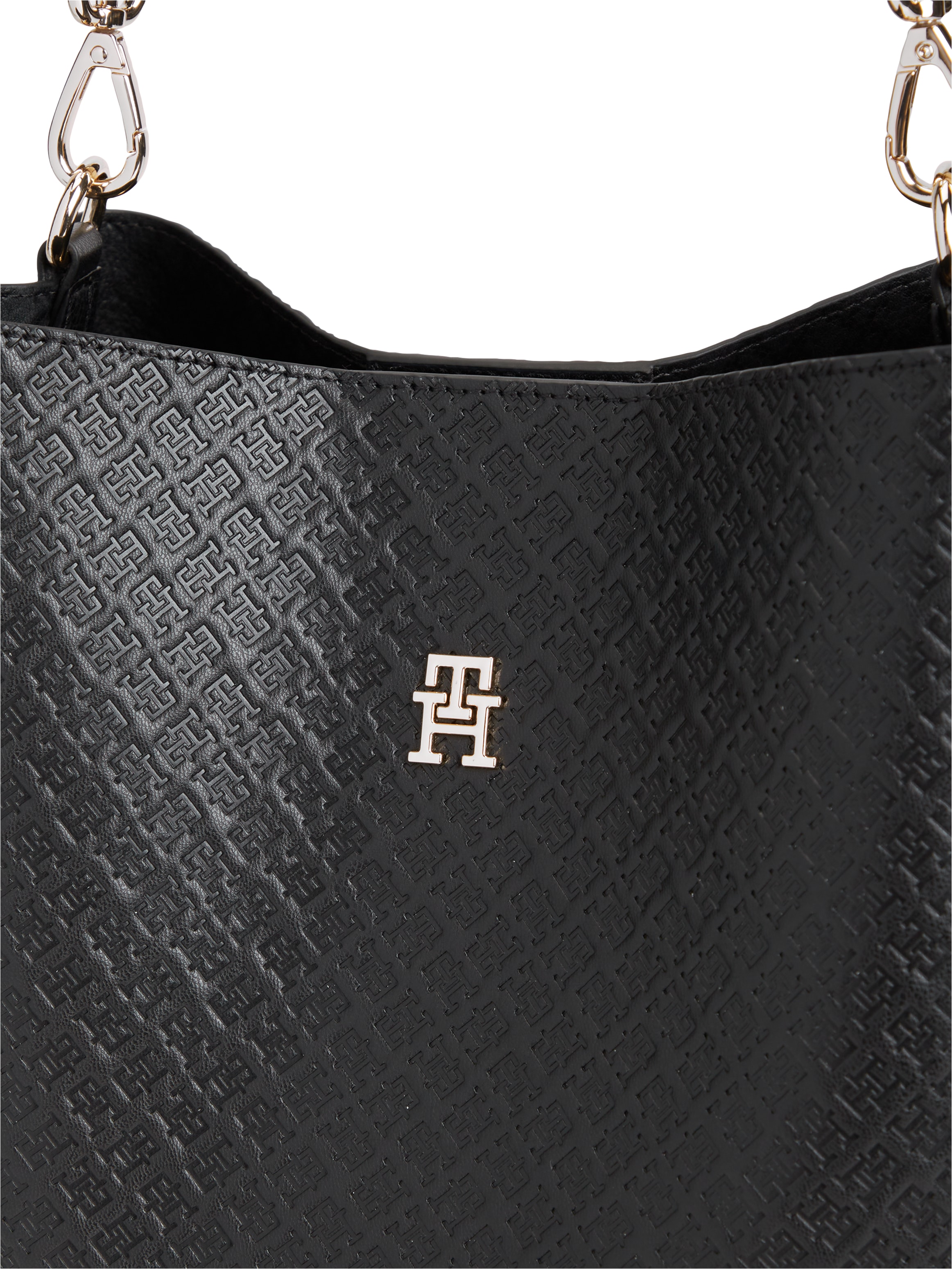 Tommy Hilfiger »TH ICON SHOULDER BAG MONO« Sac à main pour femmes, shopper avec élément orné TH doré