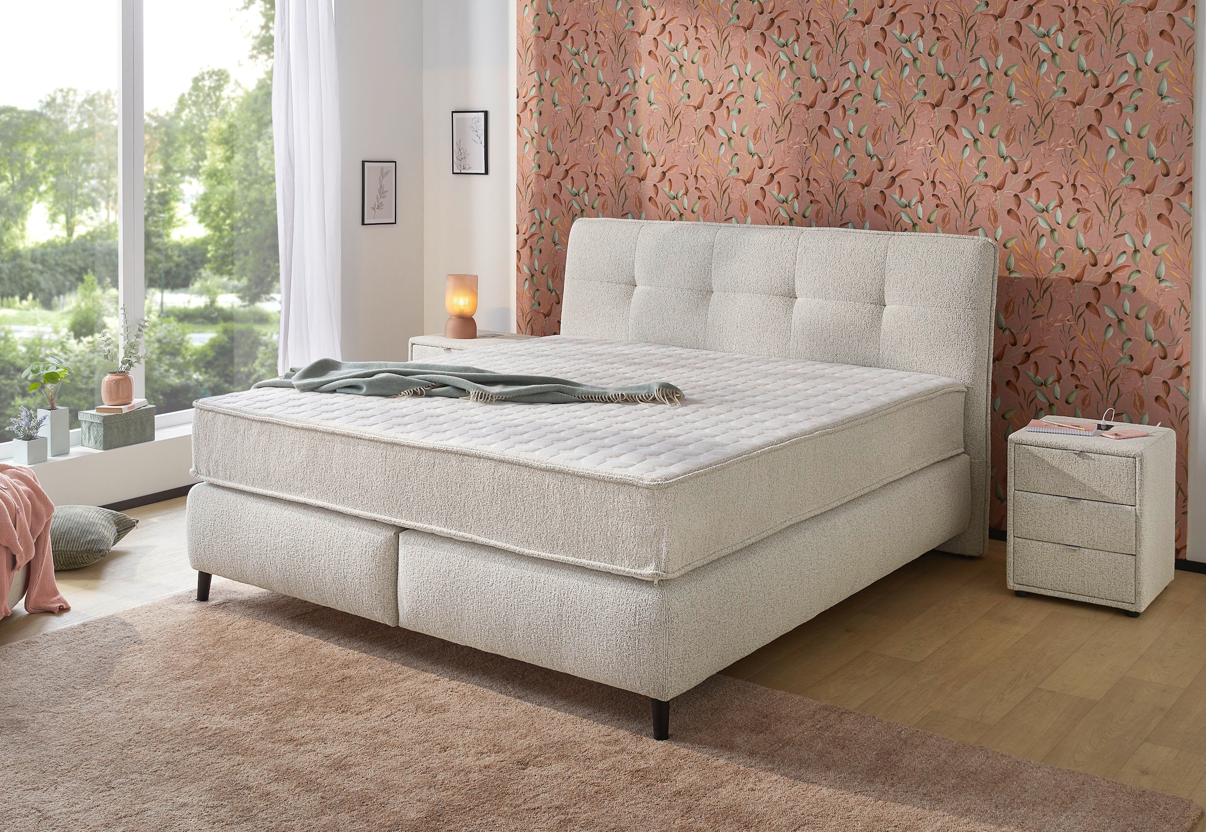 Jockenhöfer Gruppe Lit boxspring »King-Size in der Breite 180cm« Matelas XXL 7 zones TTFK extra épais (25 cm de haut)