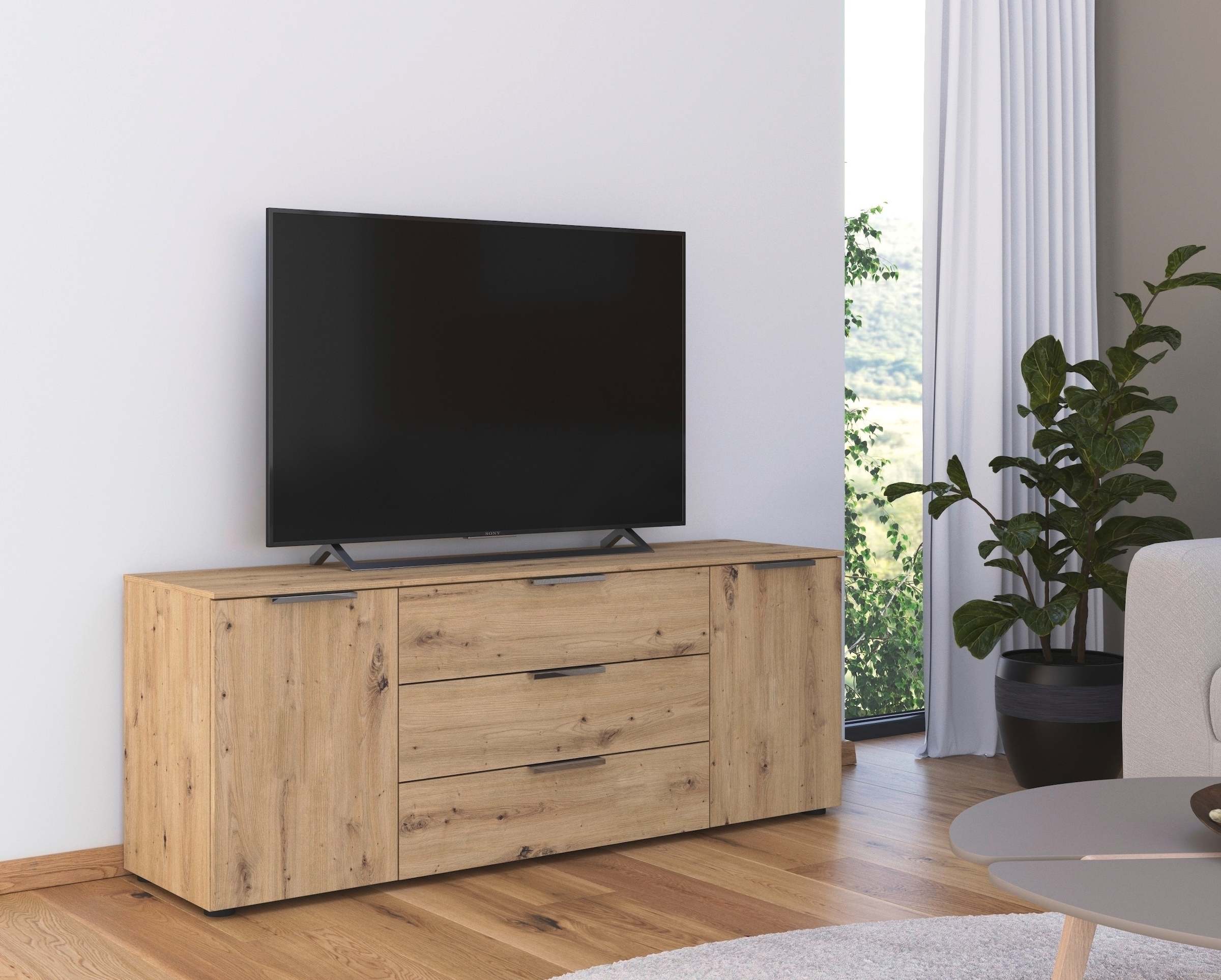 rauch Schubkastenkommode »Kommode Türkommode Sideboard Kombikommode FLIPP« Breite 160 cm mit 2 Einlegeböden,  2-türig mit  3 Schubladen und Soft-Close-Funktion
