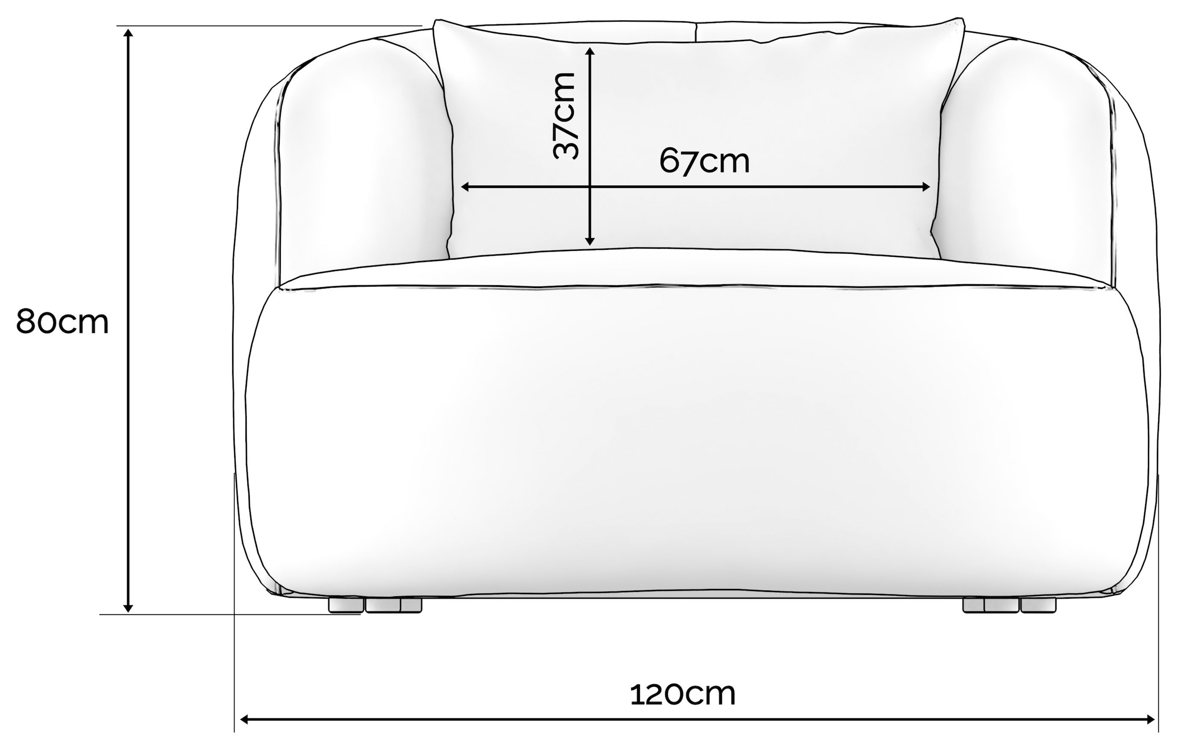 LeGer Home by Lena Gercke Fauteuil XXL »Yllara, moderner Lesesessel, Loveseat mit grosszügiger Sitzfläche« avec dossier courbé en velours ou structure