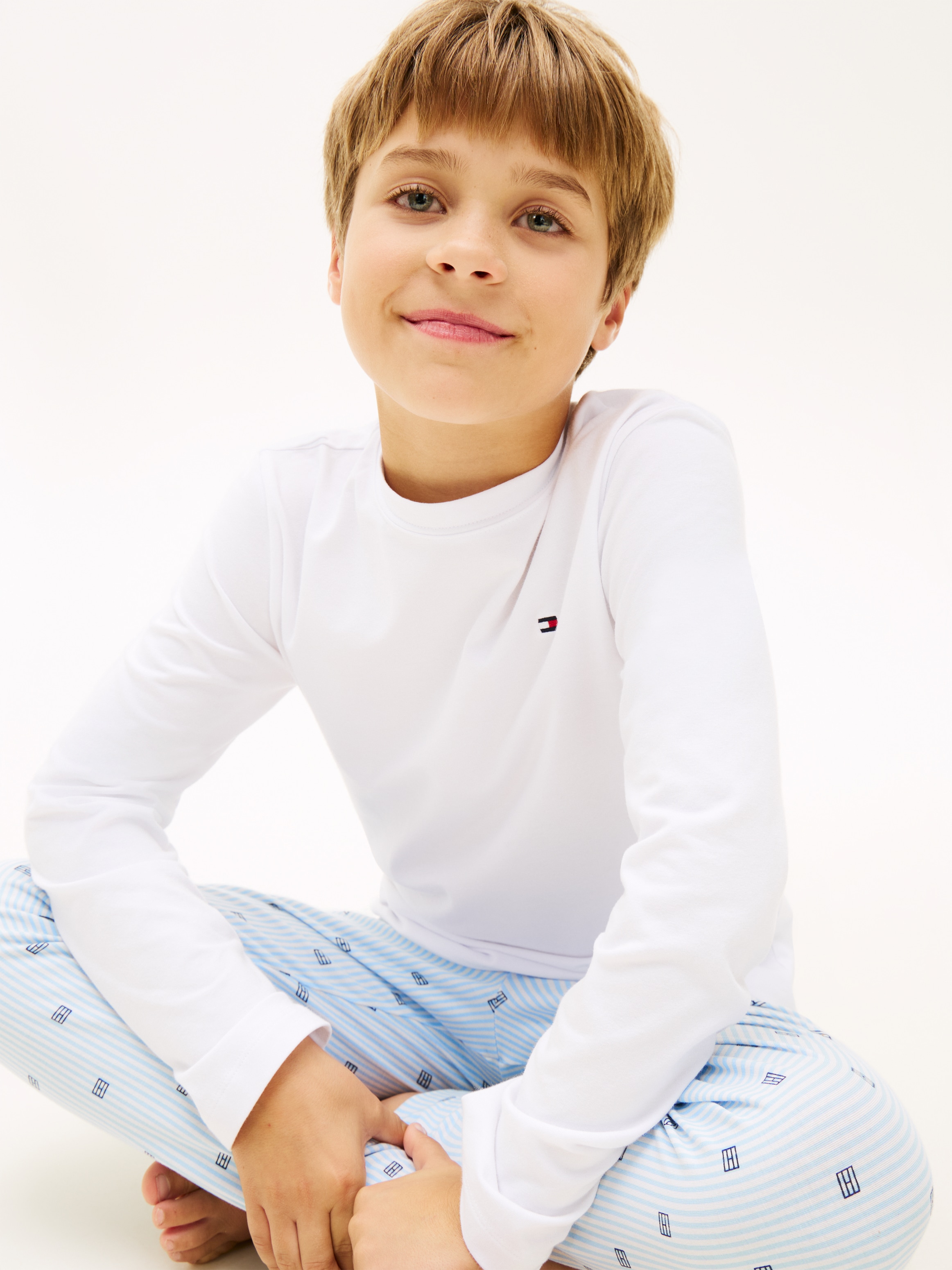 Tommy Hilfiger Underwear Pyjama »LS CUFFED PJ SET« 2 pièces Regular fit für Kinder mit elastischem Bund