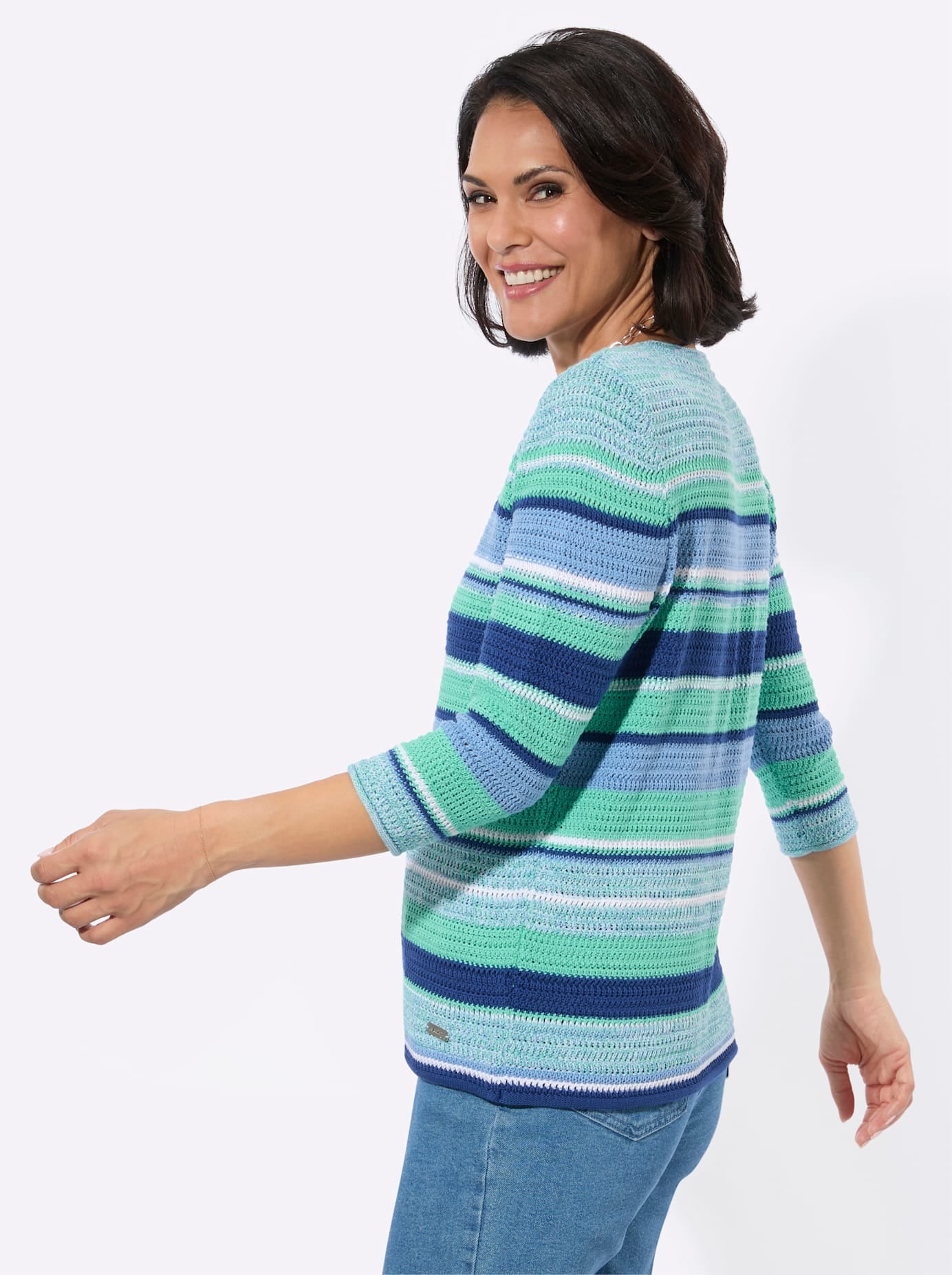 Casual Looks Pull à manches 3/4 »Rundhals-Pullover«