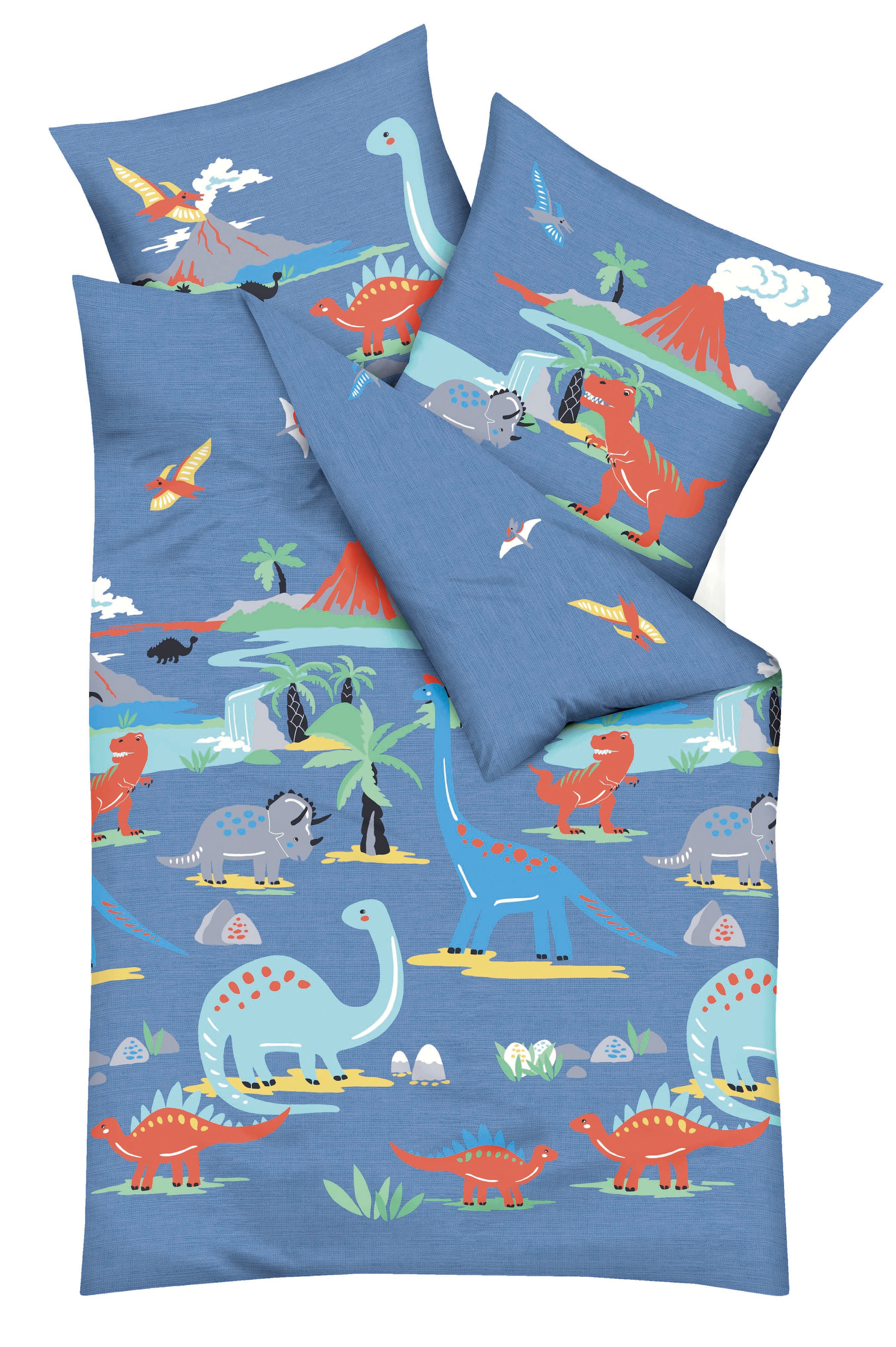 Kaeppel Linge de lit pour enfants »Dinosaurus« 2 cuis avec dinosaure