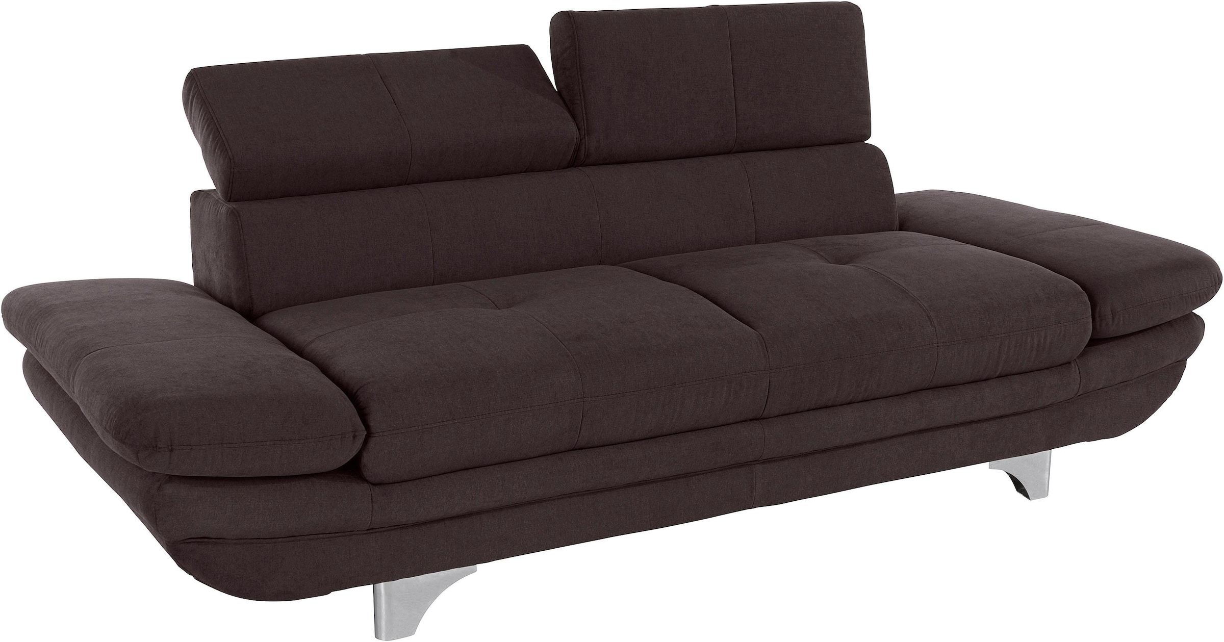 COTTA Ensemble rembourré »Enterprise« Set,  Set bestehend aus: 2-Sitzer mit Kopfteilverstellung & Hocker