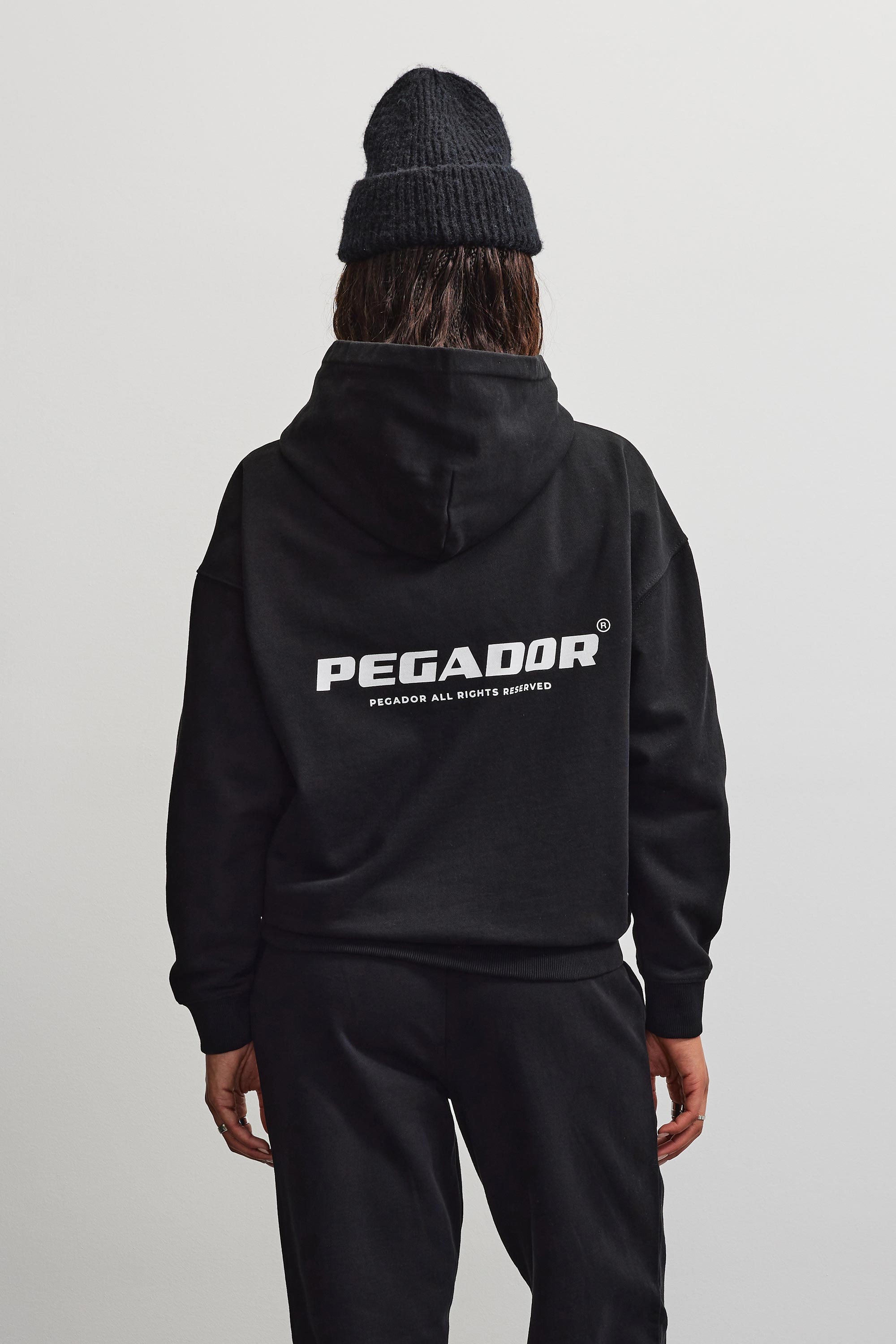 PEGADOR Sweat à capuche »ATNA LOGO OVERSIZED HOODIE«, mélange de coton, oversize
