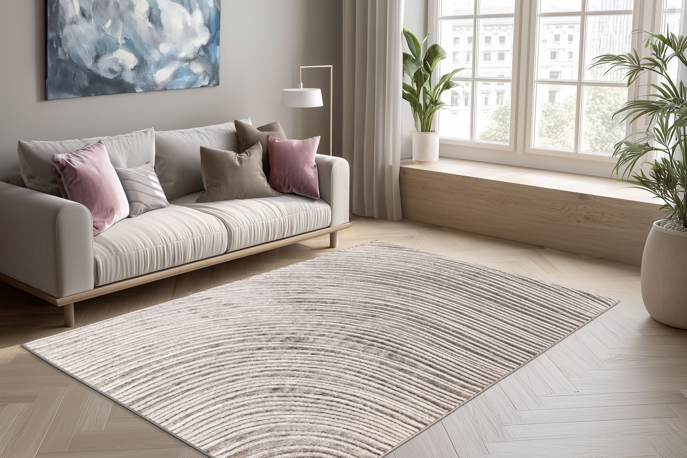 Kayoom Teppich »Chalk 425« rechteckig 11 mm Höhe Kurzflor, Wohnzimmer