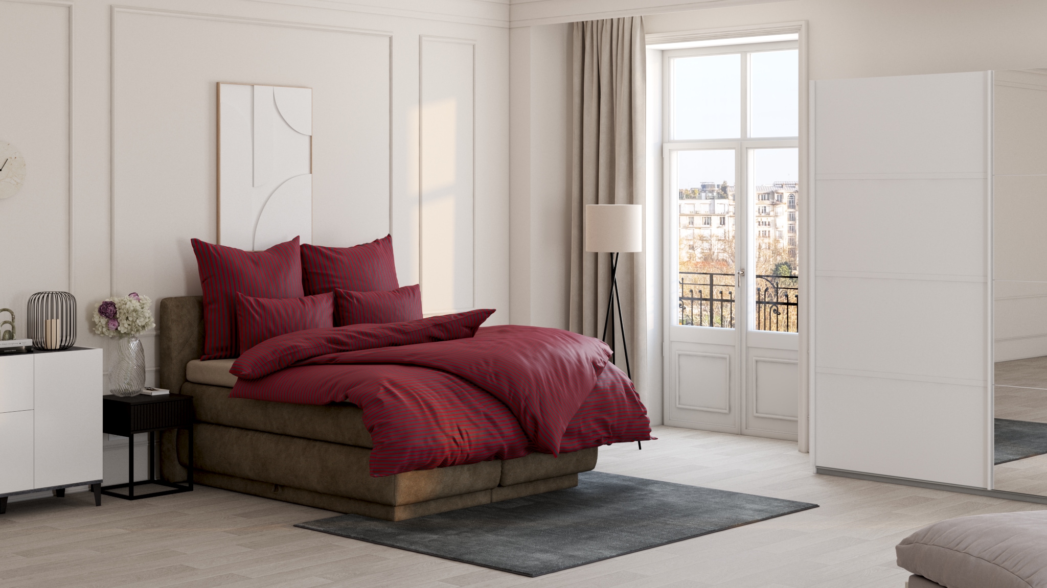 Bruno Banani Linge de lit »Jassen« 2 cuis tlg. moderne Bettwäsche aus Baumwolle, Bettwäsche mit Streifen-Design