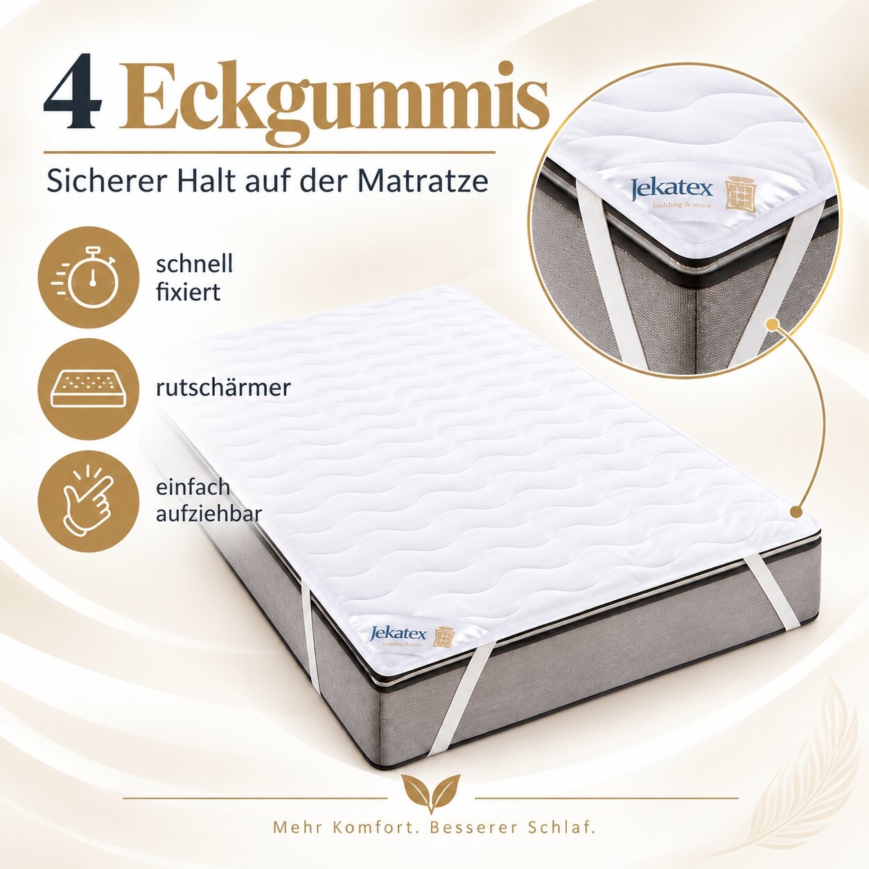 Jekatex Matratzenauflage »Denver, Matratzenauflage – supersoft, hygienisch bis 95 °C waschbar« In vielen Grössen erhältlich von 80 x 200 cm bis 200 x 200 cm