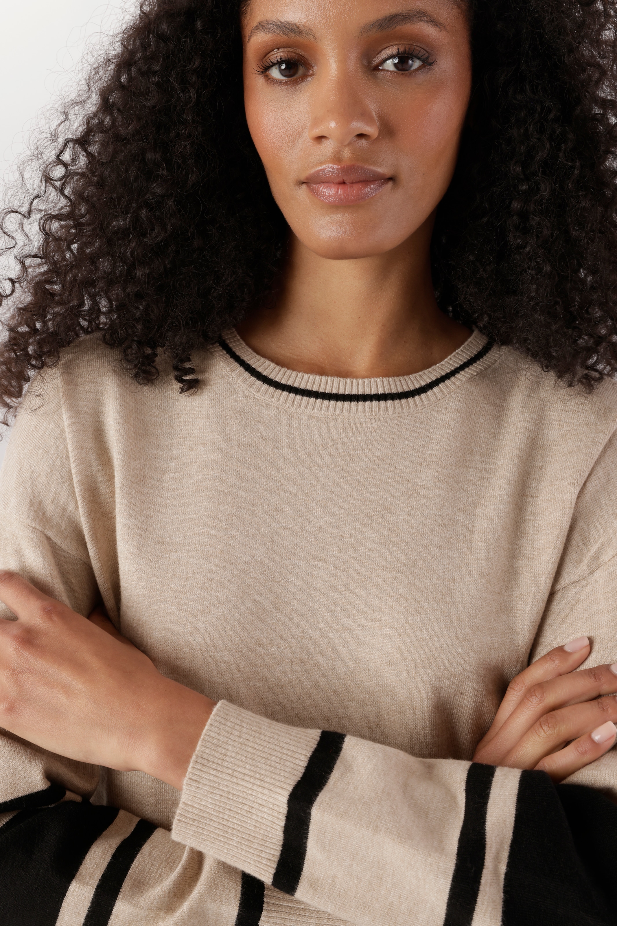 Aniston SELECTED Strickpullover Kombination aus breiter und schmaler Ringelmusterung - NEUE KOLLEKTION