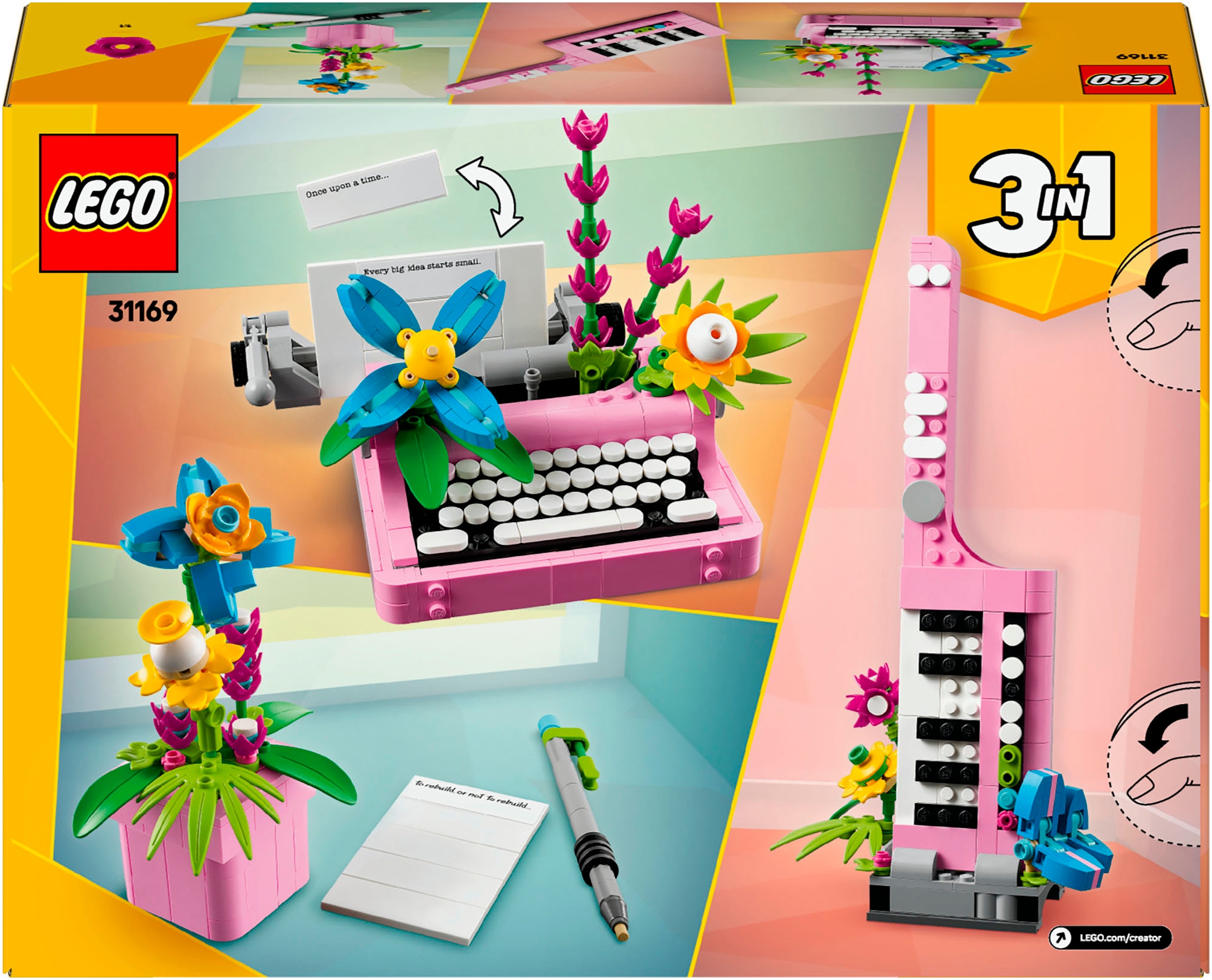 LEGO® Pions de construction »Schreibmaschine mit Blumen (31169), LEGO Creator« Made in Europe