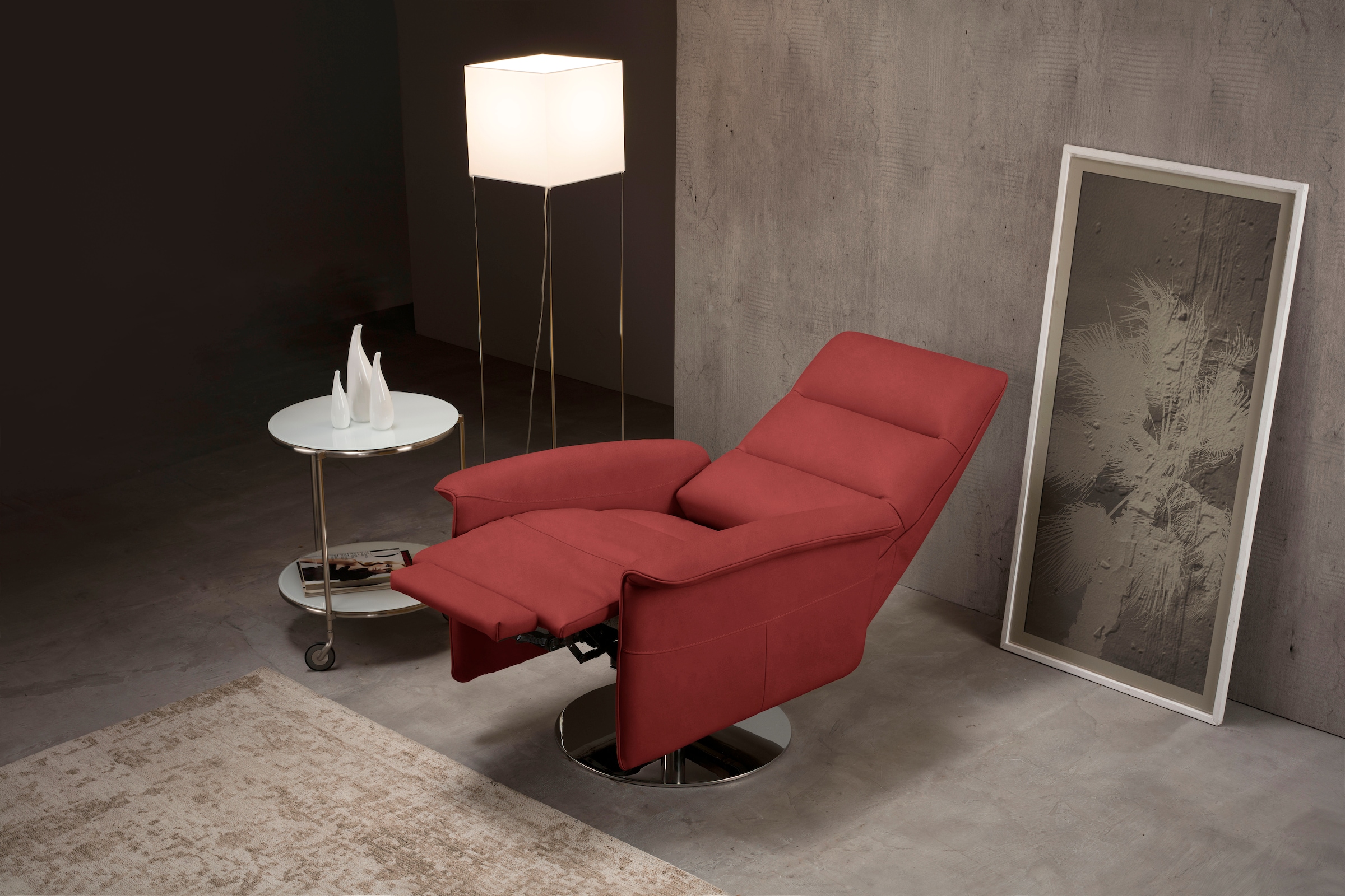 Egoitaliano Sessel »Kelly Designsessel« drehbar, manuelle Relaxfunktion mit Push-Back-Mechanismus
